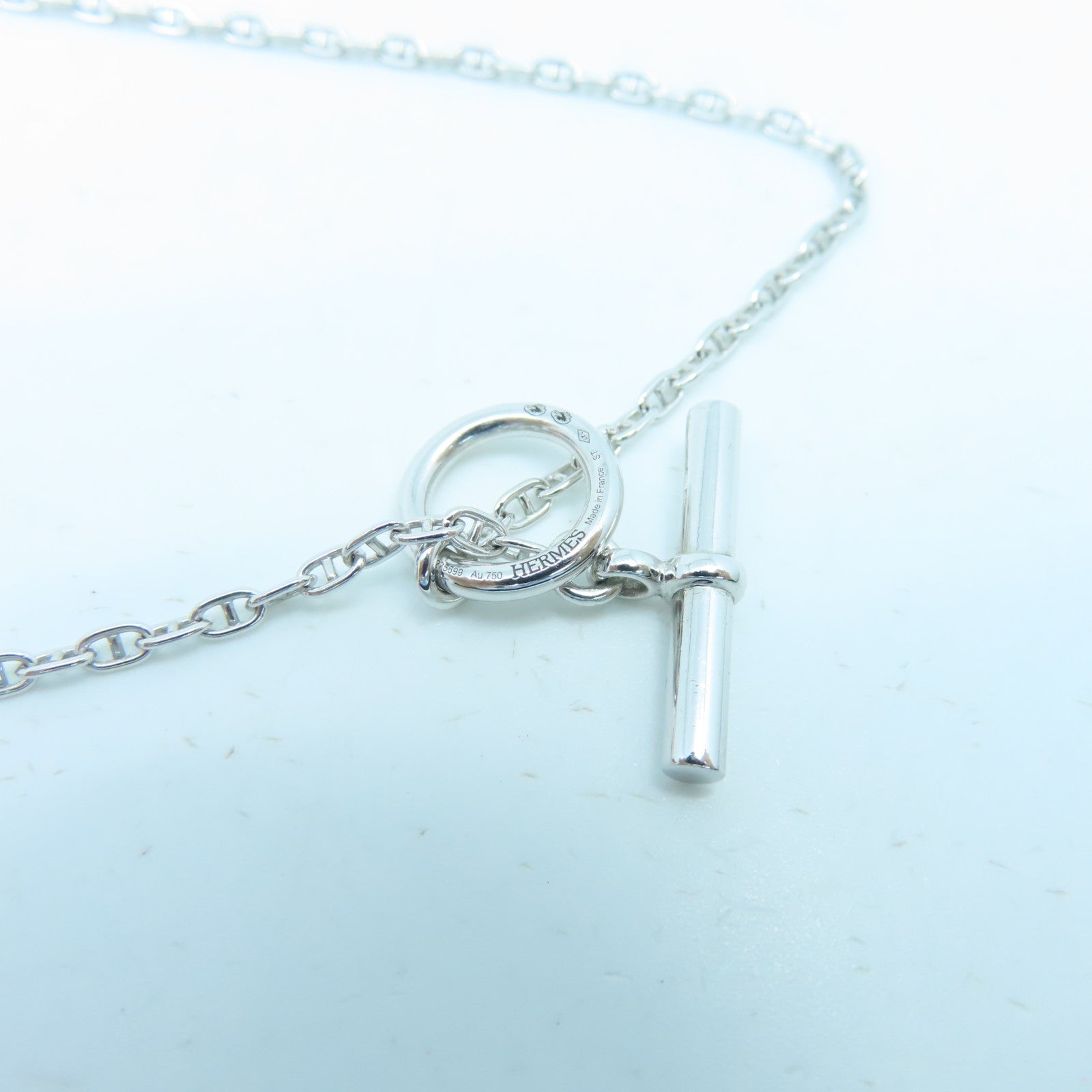 HERMES 18K白金Farandole Small Pendant 0.45ct钻石项链