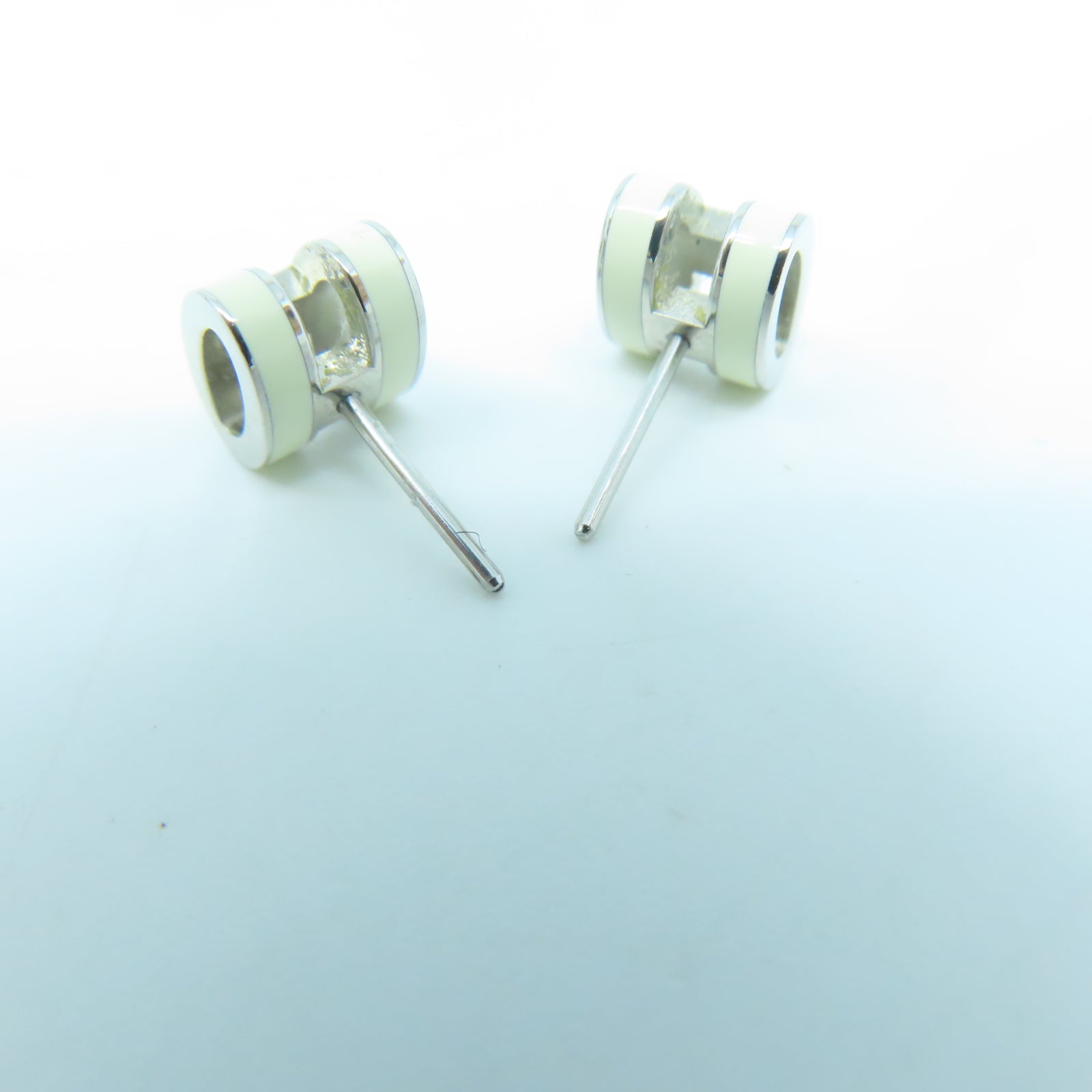 HERMES 金屬Pop H Earrings耳環白色