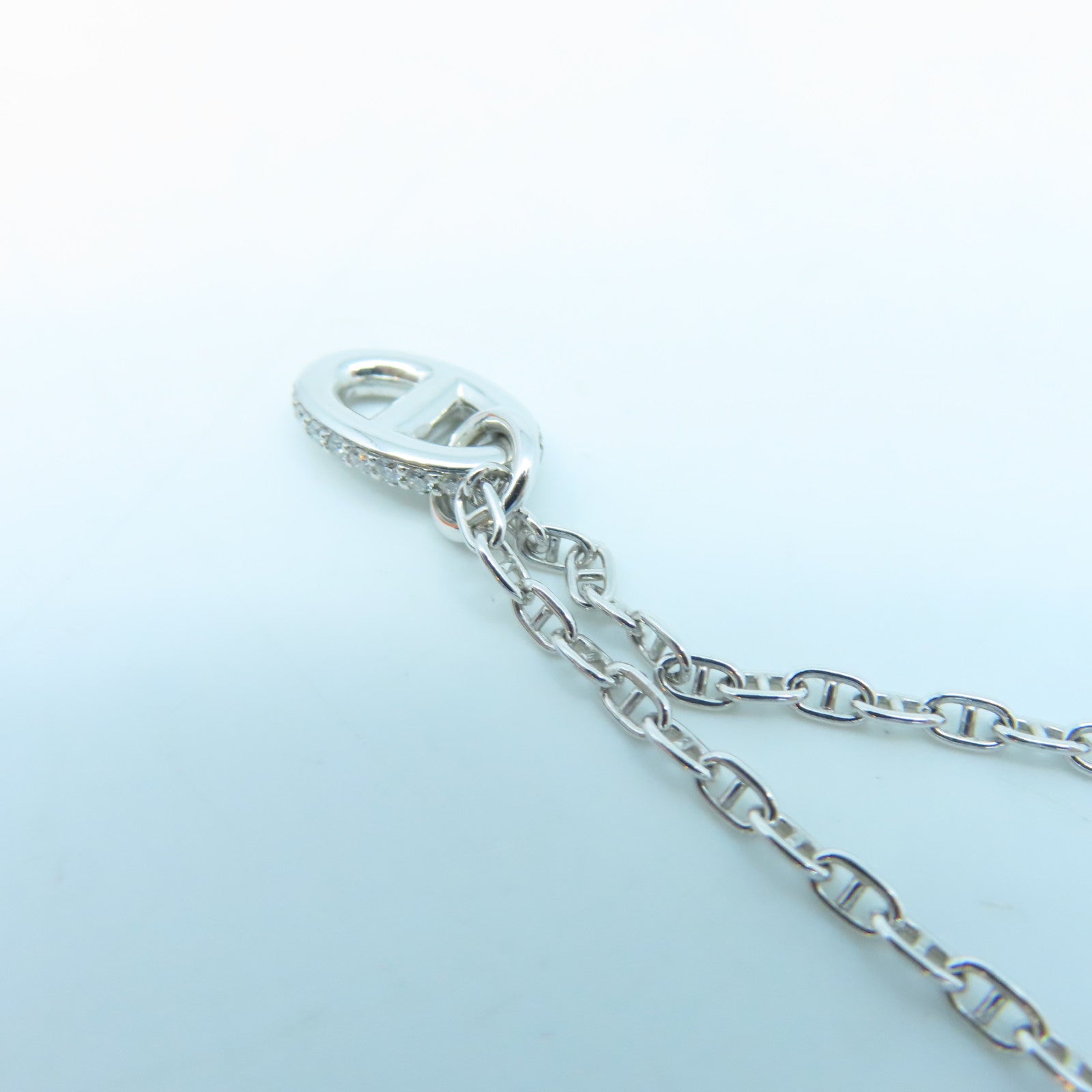 HERMES 18K白金Farandole Small Pendant 0.45ct钻石项链