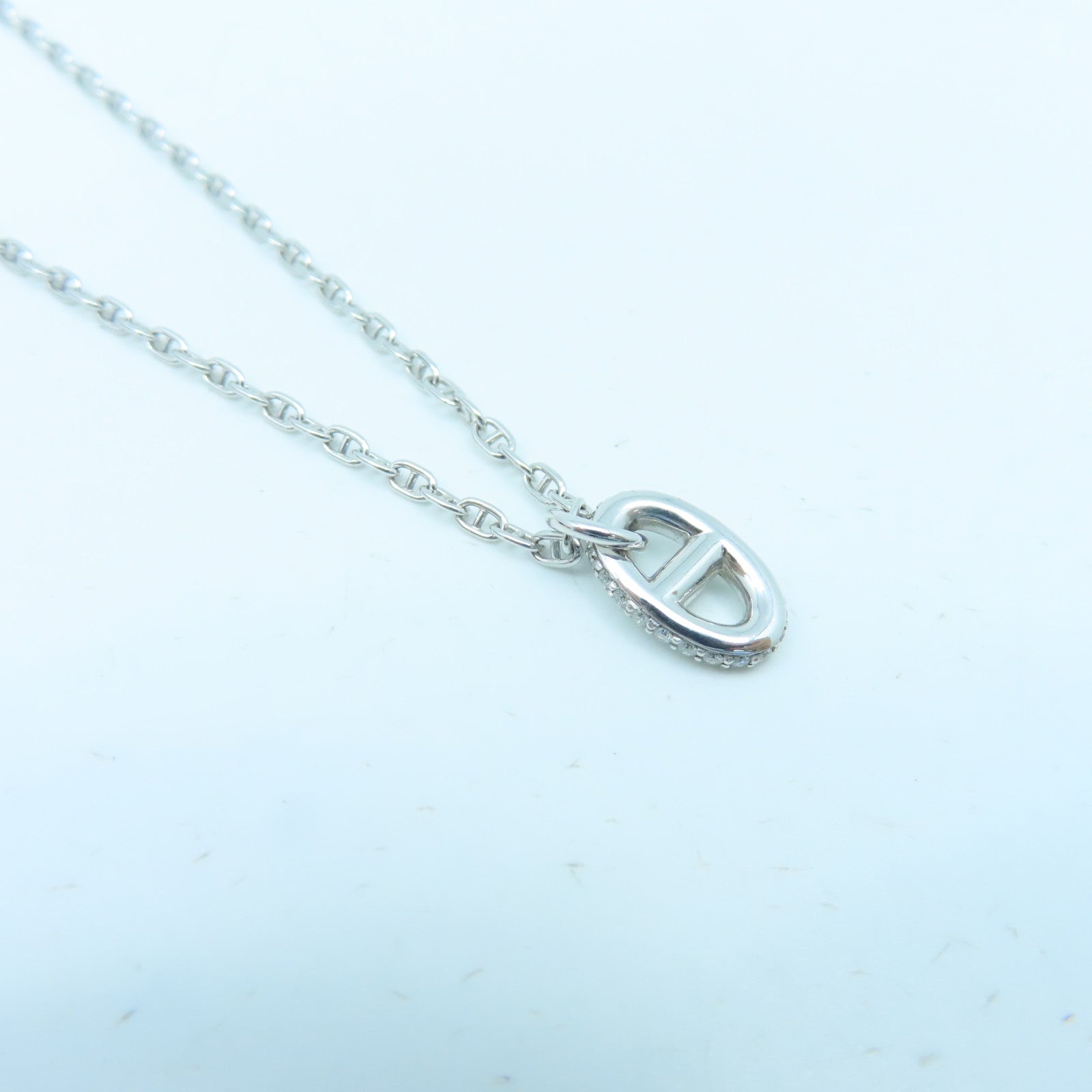HERMES 18K白金Farandole Small Pendant 0.45ct钻石项链