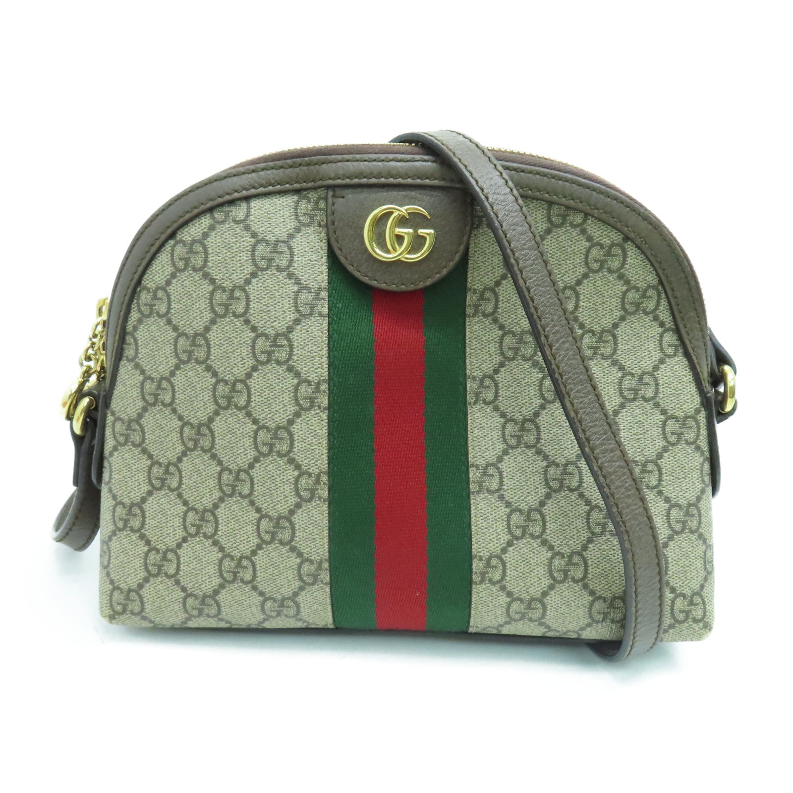 GUCCI 塗層帆布Ophidia GG Bag金扣肩背袋啡色