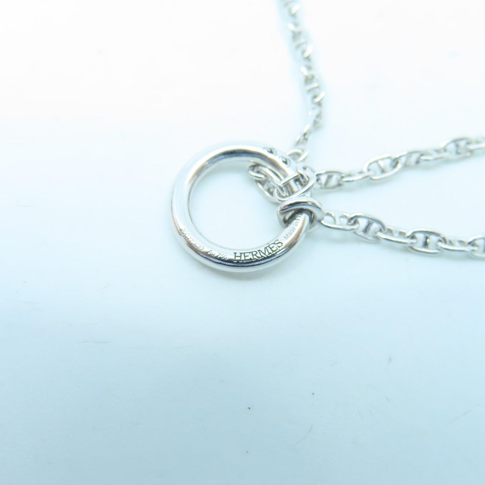HERMES 18K白金Farandole Small Pendant 0.45ct钻石项链