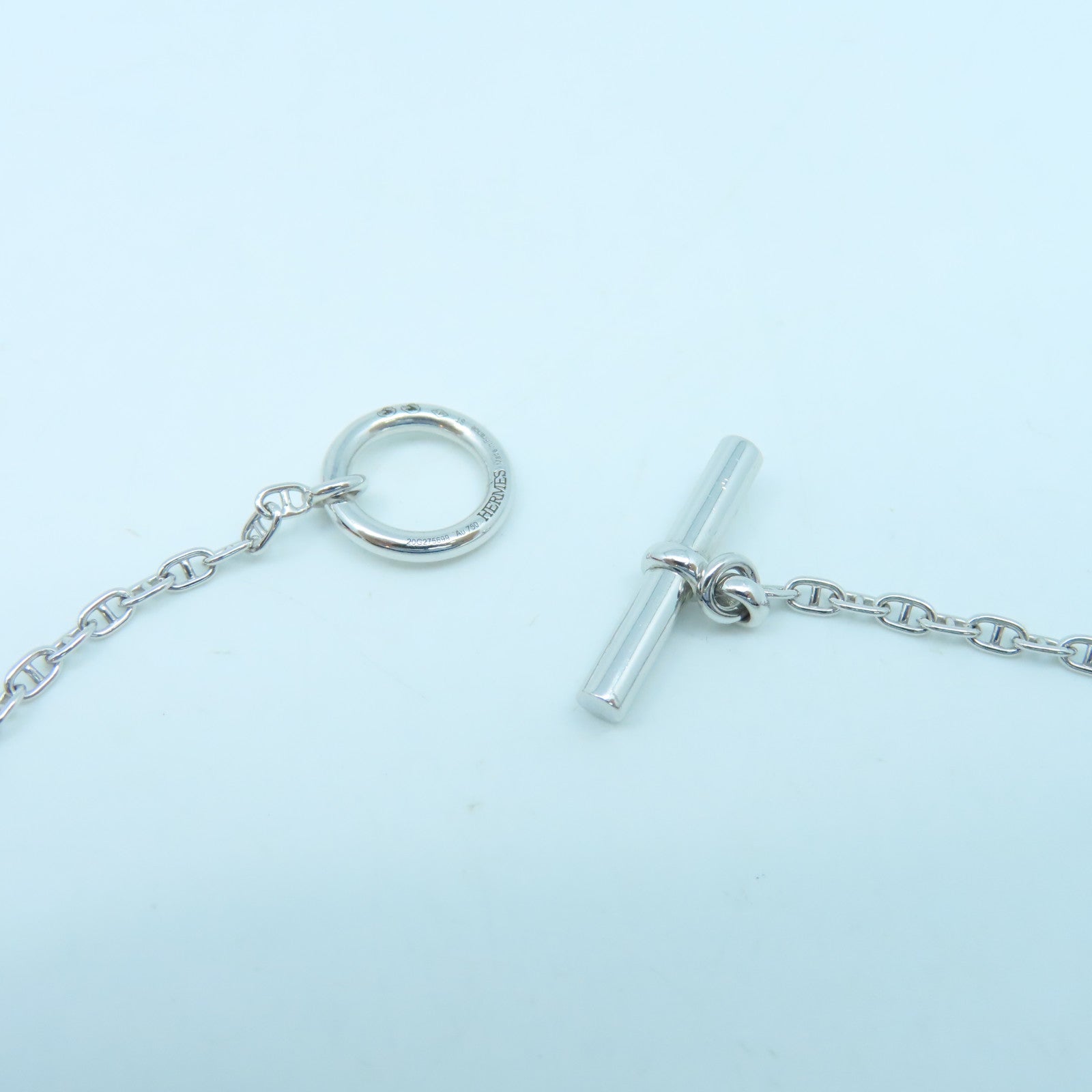 HERMES 18K白金Farandole Small Pendant 0.45ct钻石项链