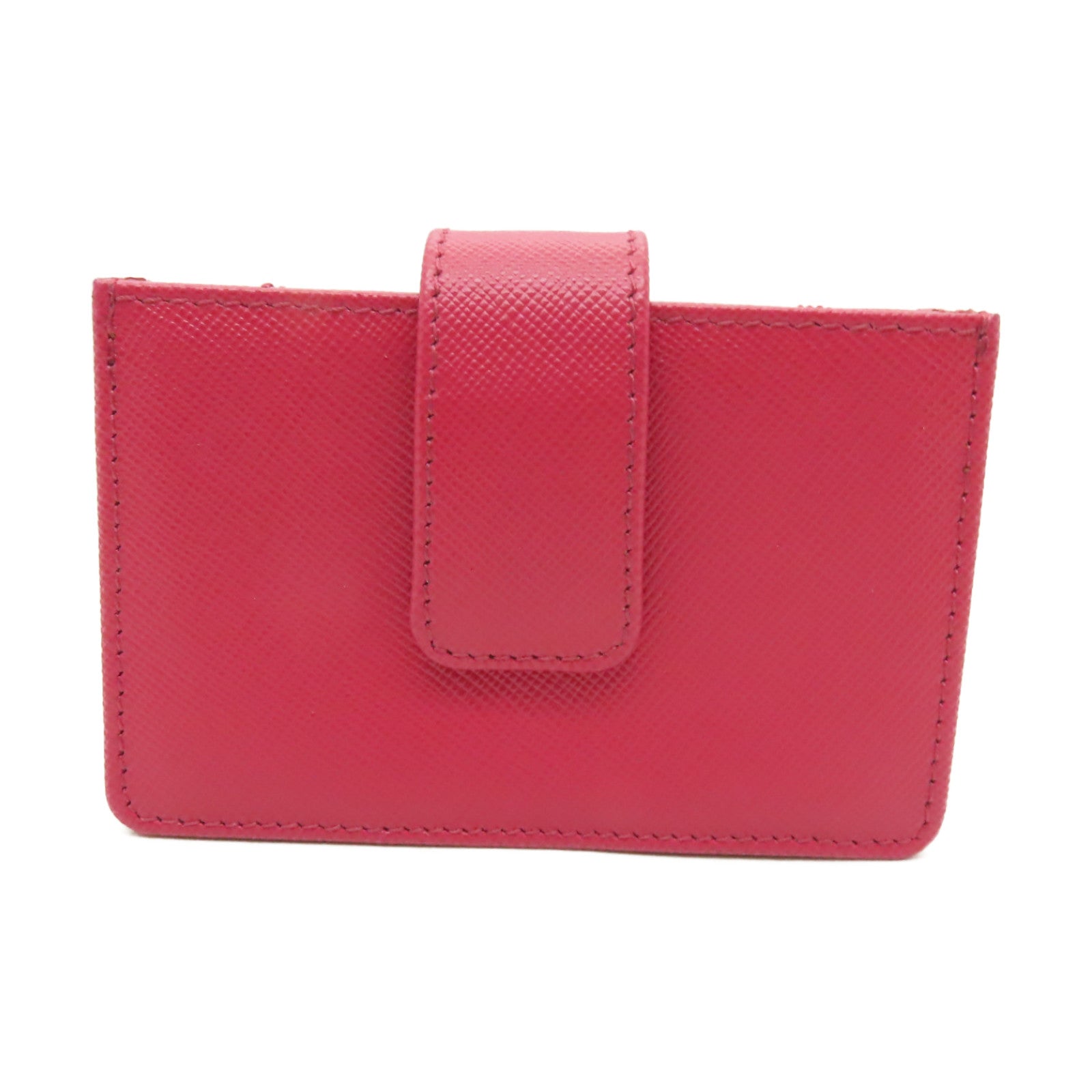 PRADA 牛皮皮革Card Case金扣卡片套粉紅色
