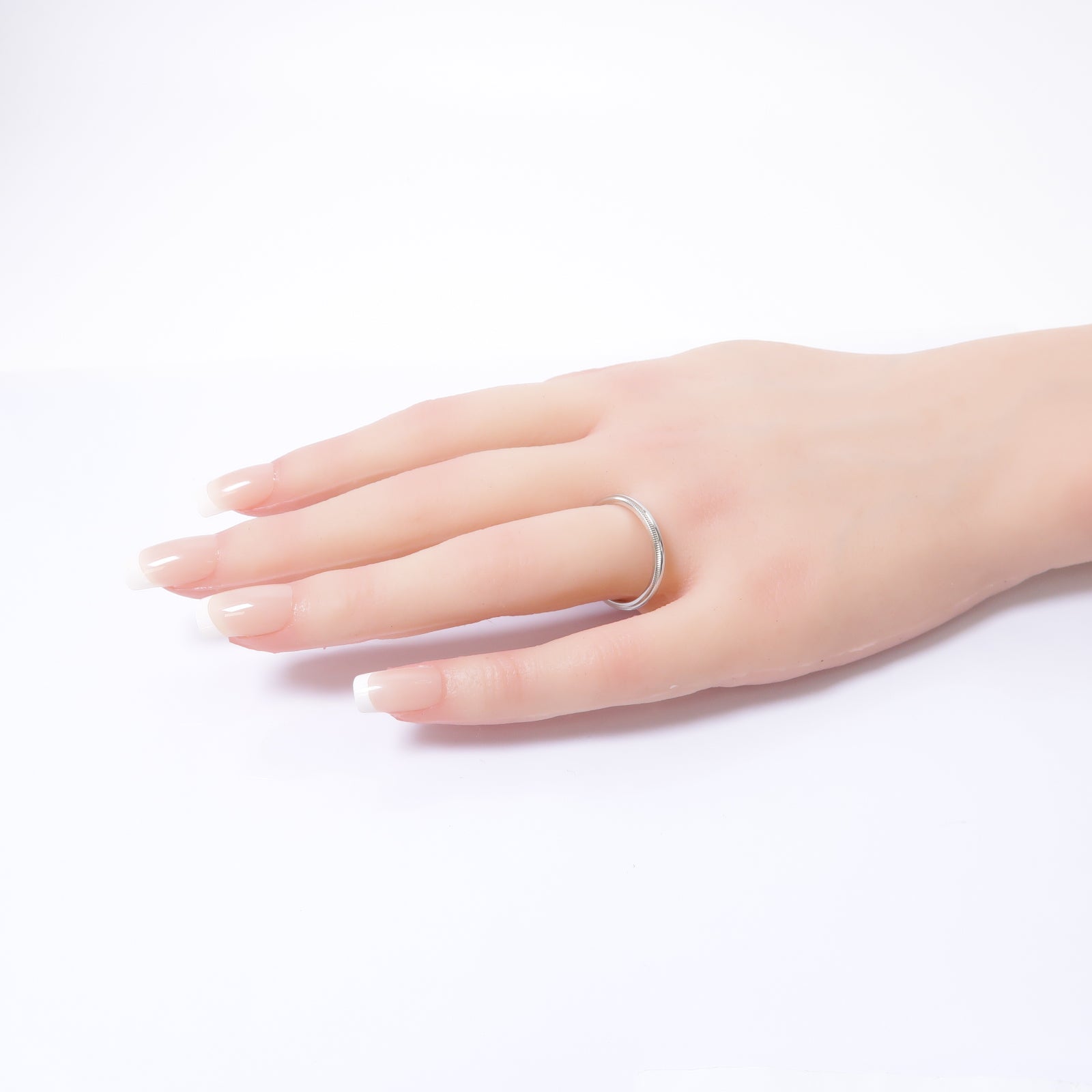 TIFFANY＆CO PT950鉑金Milg Rain Wedding Band Ring戒指US#8.25