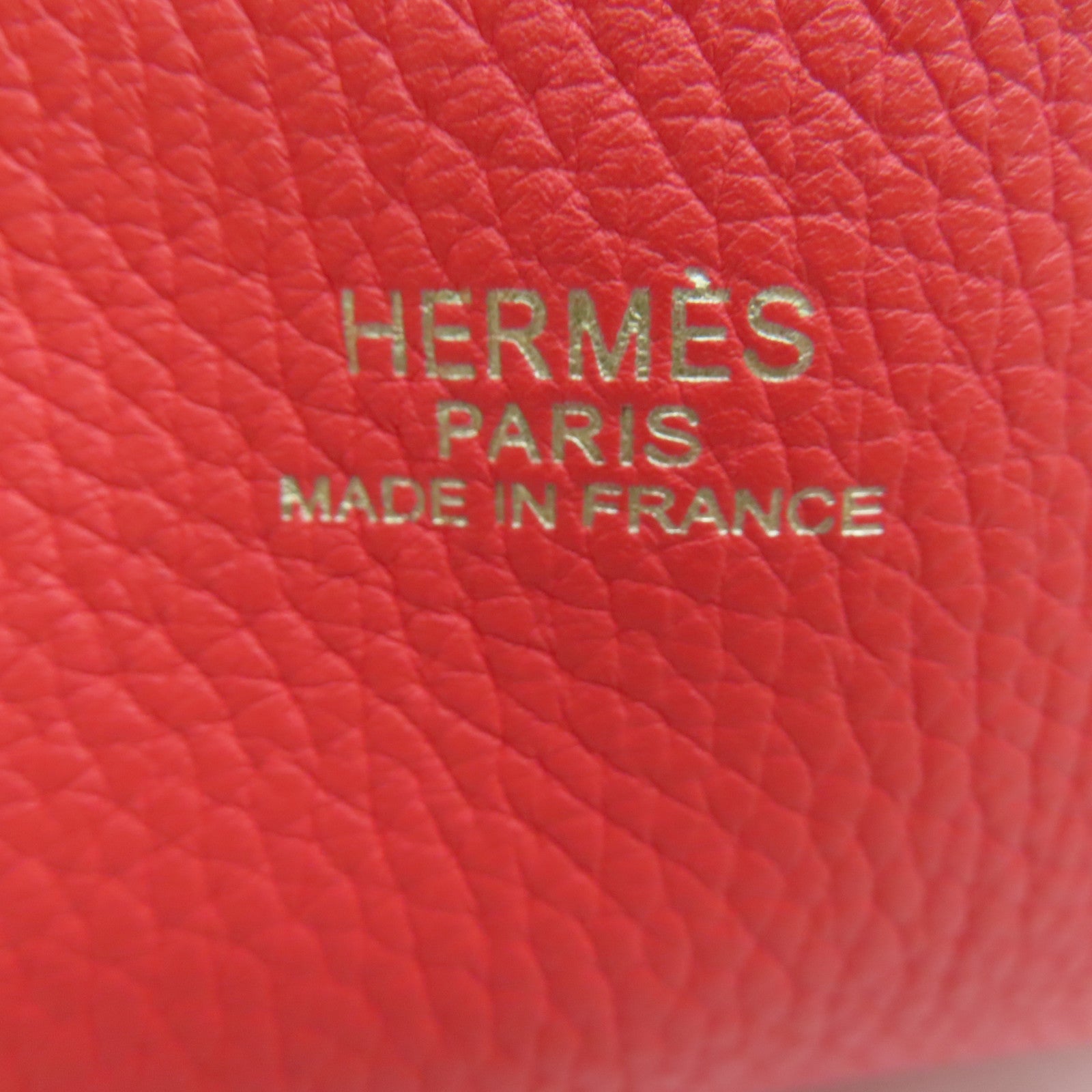 HERMES [Sharp Discount] Clemence Leather Double Sens Handle Bag / Shoulder Bag Red