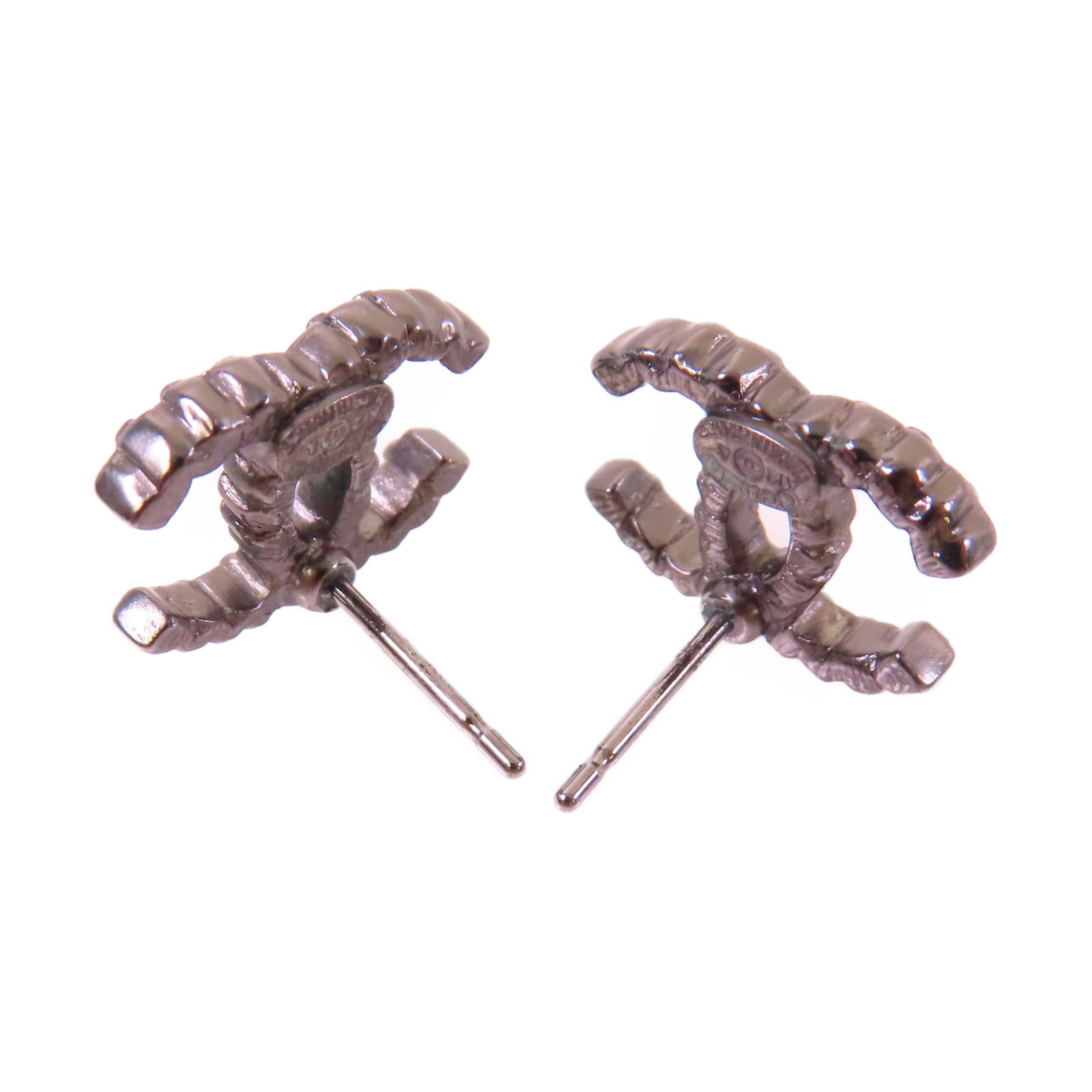 CHANEL 金屬CC Earrings耳環銀色