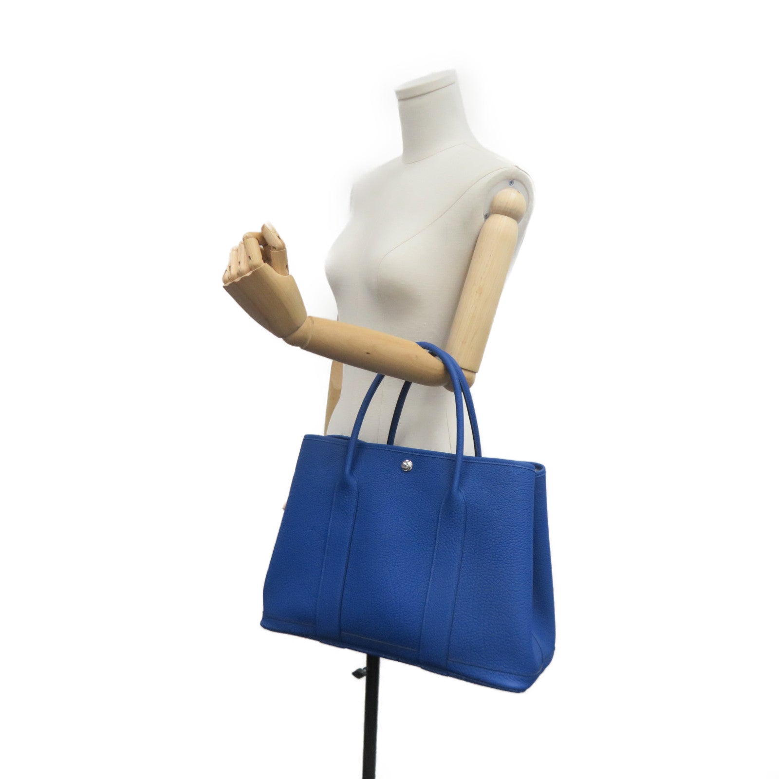 HERMES 【激減優惠】Negonda皮革GardenParty PM Hand Bag手挽袋TBlue France藍色色