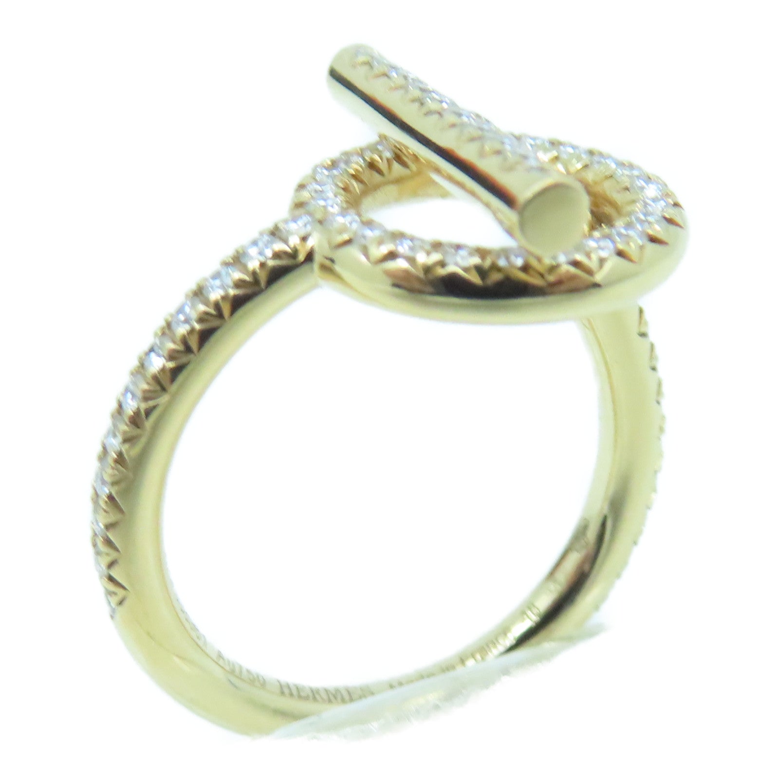 HERMES 18K玫瑰金Echappee Ring 0.43ct钻石戒指US#4.5