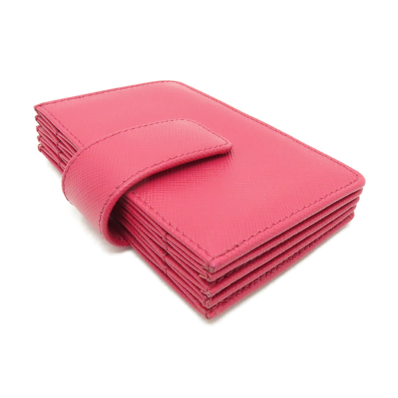 PRADA 牛皮皮革Card Case金扣卡片套粉紅色