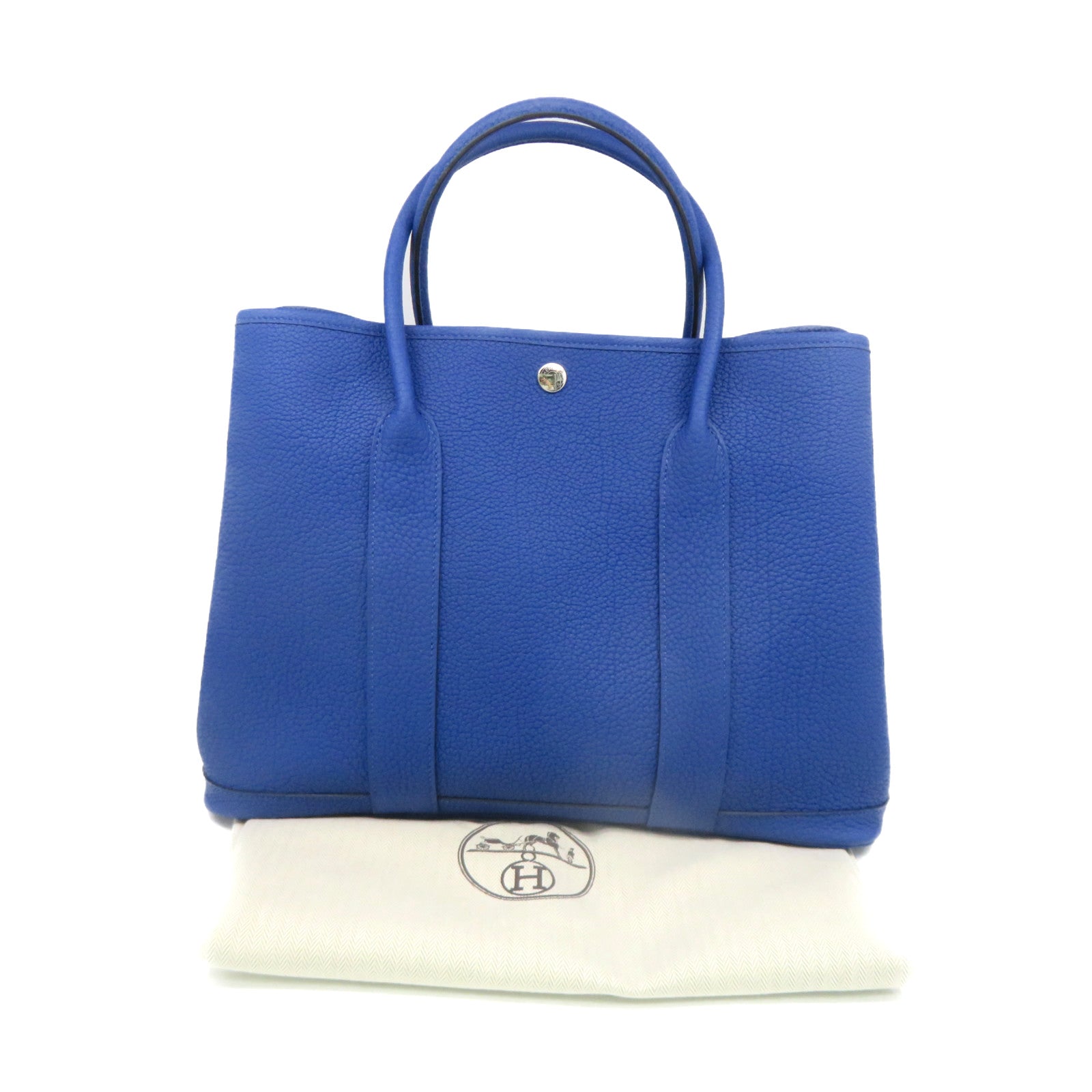 HERMES 【激減優惠】Negonda皮革GardenParty PM Hand Bag手挽袋TBlue France藍色色