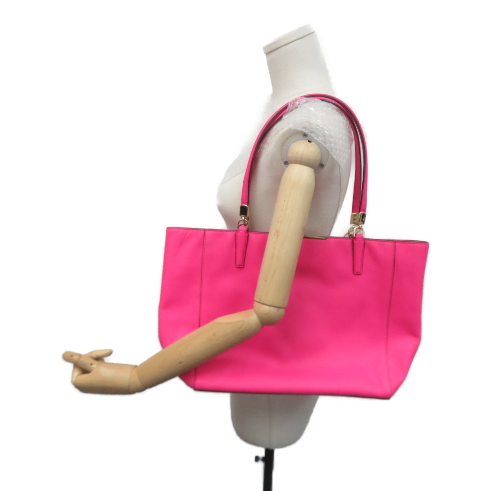 COACH 【激减优惠】涂层皮革Shoulder Bag金扣肩背袋粉红色