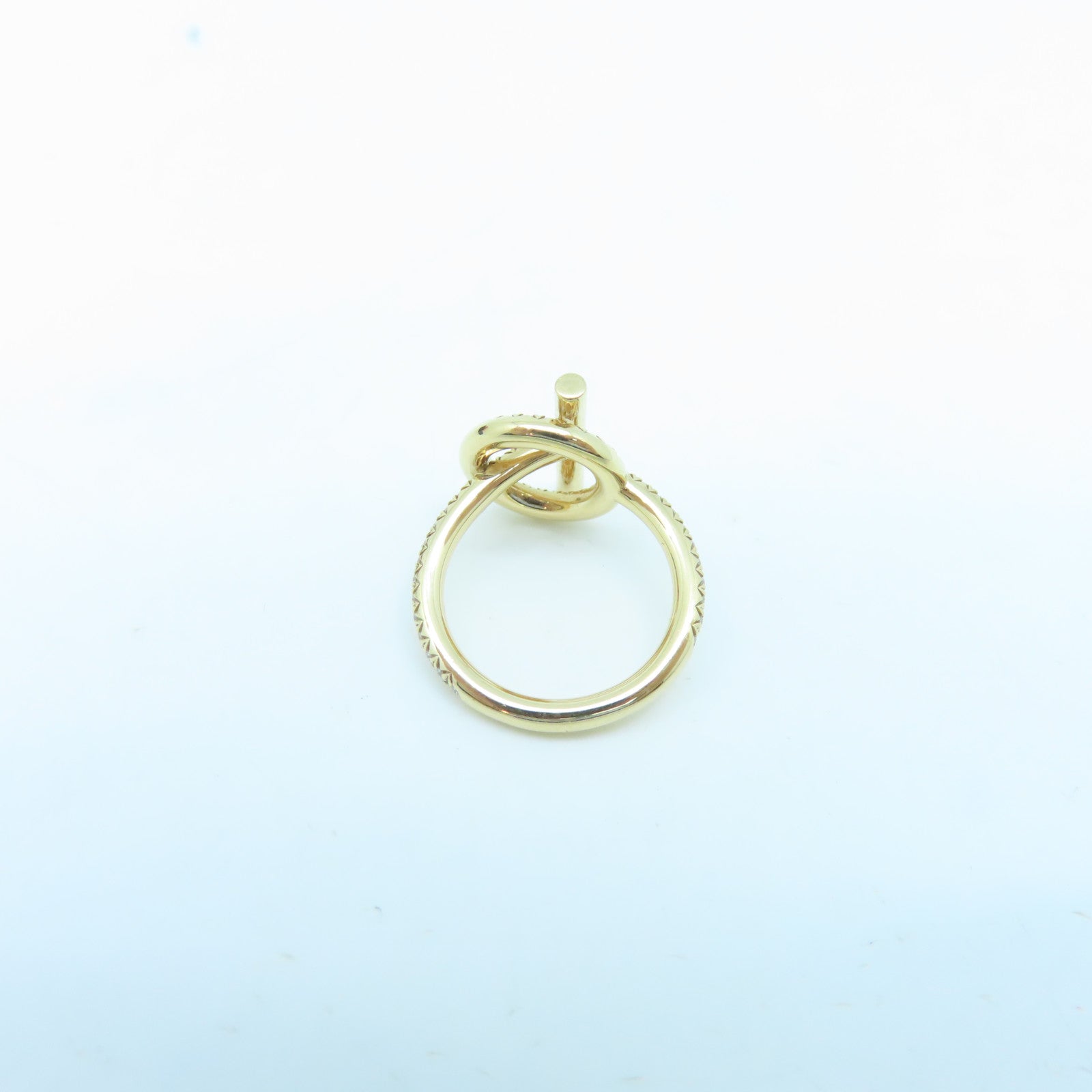 HERMES 18K玫瑰金Echappee Ring 0.43ct钻石戒指US#4.5