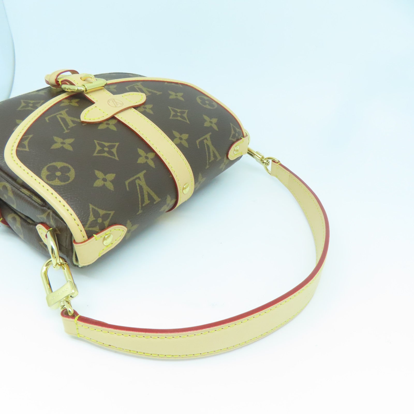 LOUIS VUITTON Monogram SAUMUR BB金扣手挽肩背兩用袋啡色