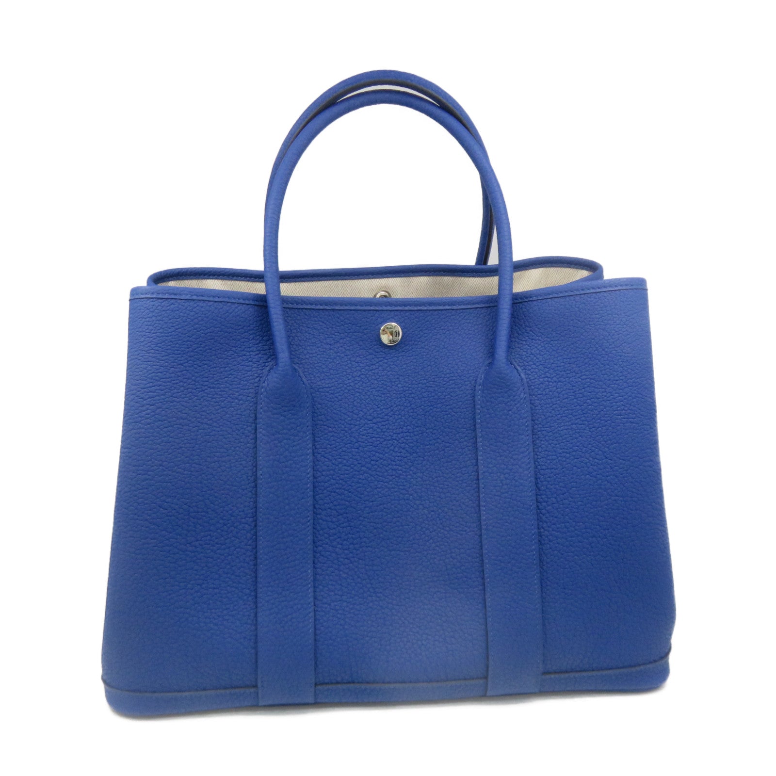 HERMES 【激減優惠】Negonda皮革GardenParty PM Hand Bag手挽袋TBlue France藍色色