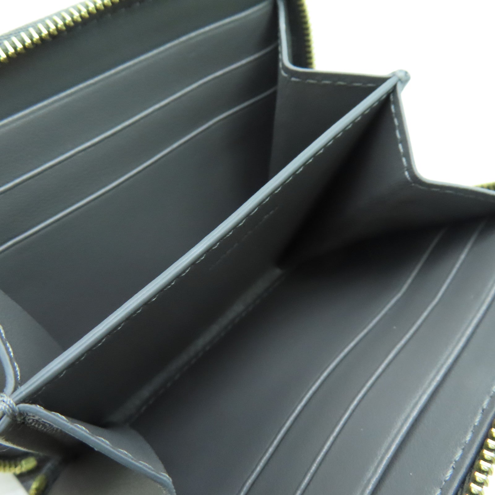 CELINE 牛皮皮革Coin case零钱包金扣灰色