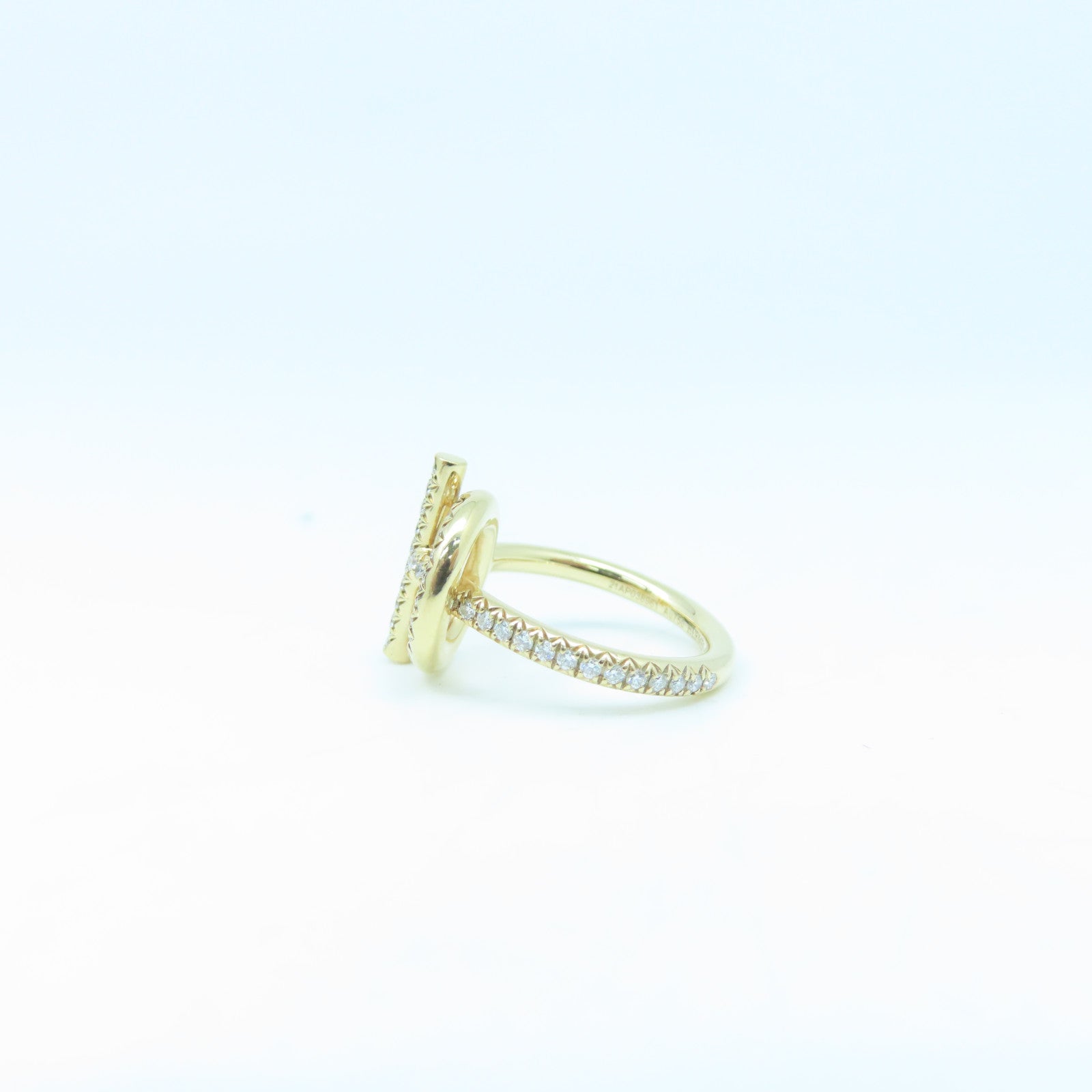 HERMES 18K玫瑰金Echappee Ring 0.43ct钻石戒指US#4.5