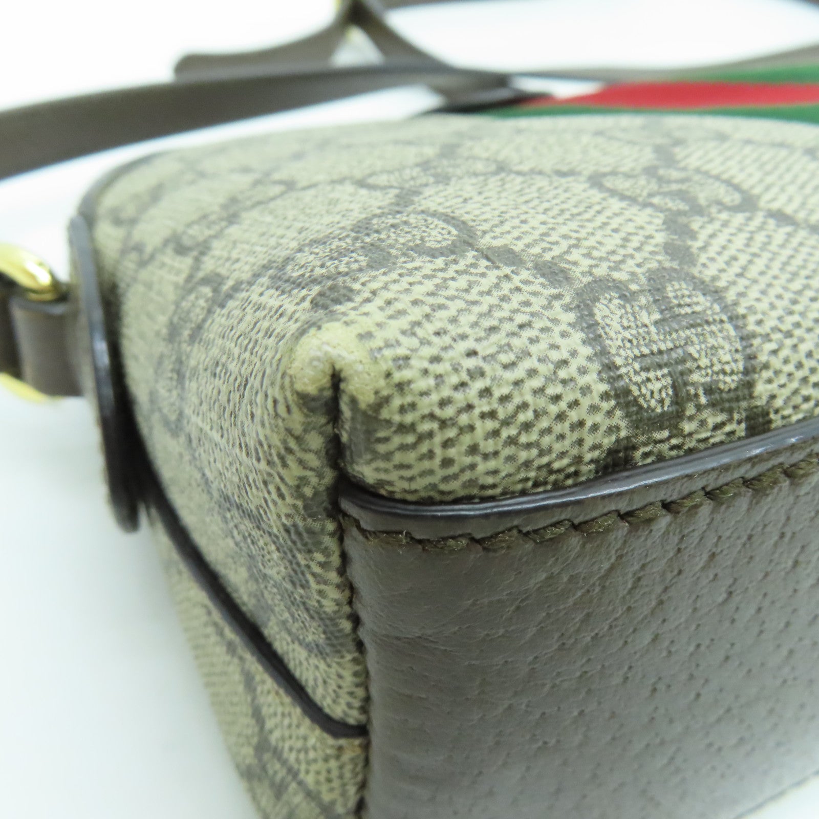 GUCCI 塗層帆布Ophidia GG Bag金扣肩背袋啡色