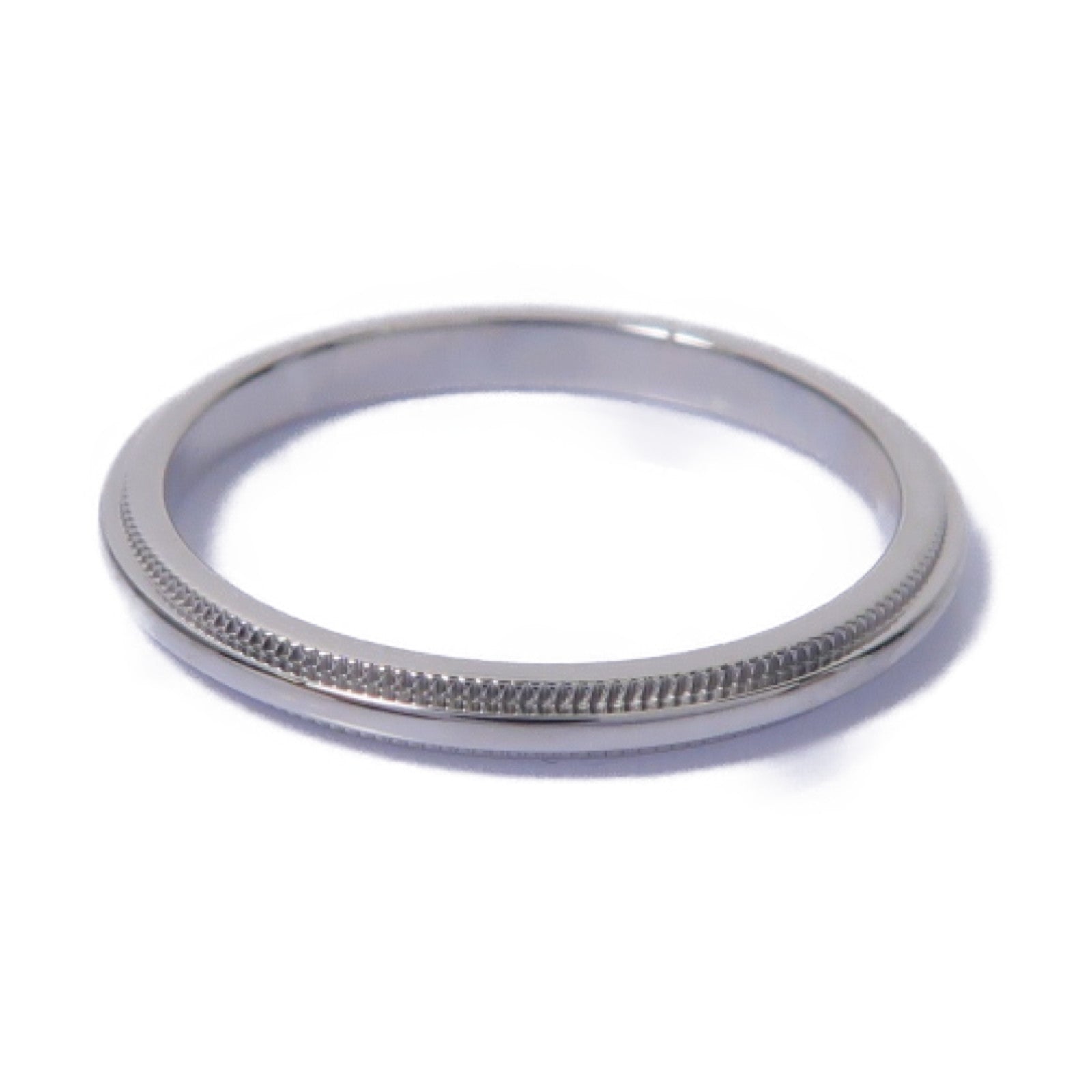 TIFFANY＆CO PT950鉑金Milg Rain Wedding Band Ring戒指US#8.25