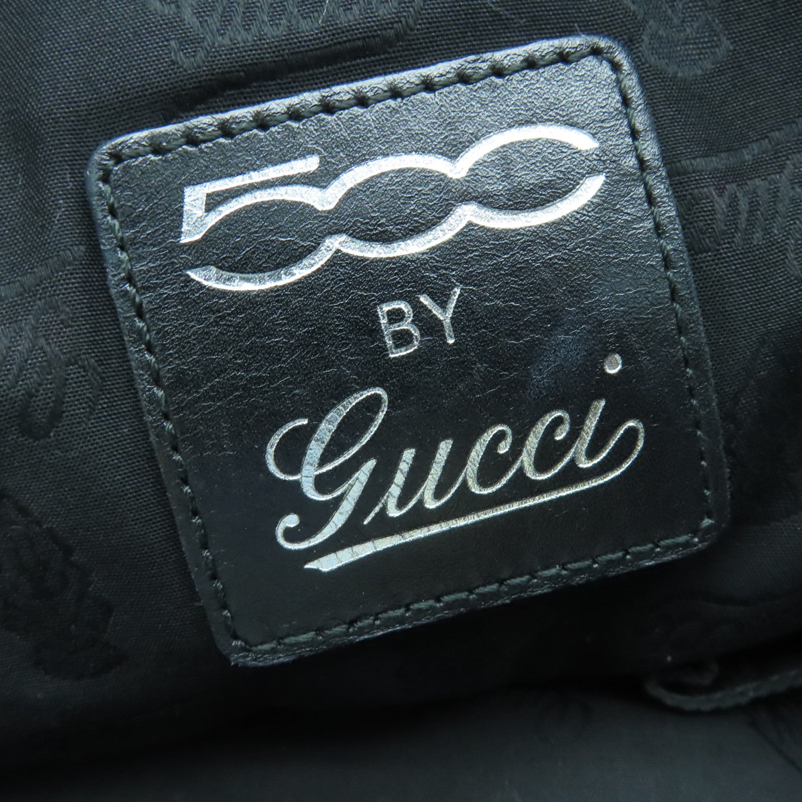 GUCCI 涂层帆布Imprime Monogram Web 500 Tote银扣手挽袋黑色