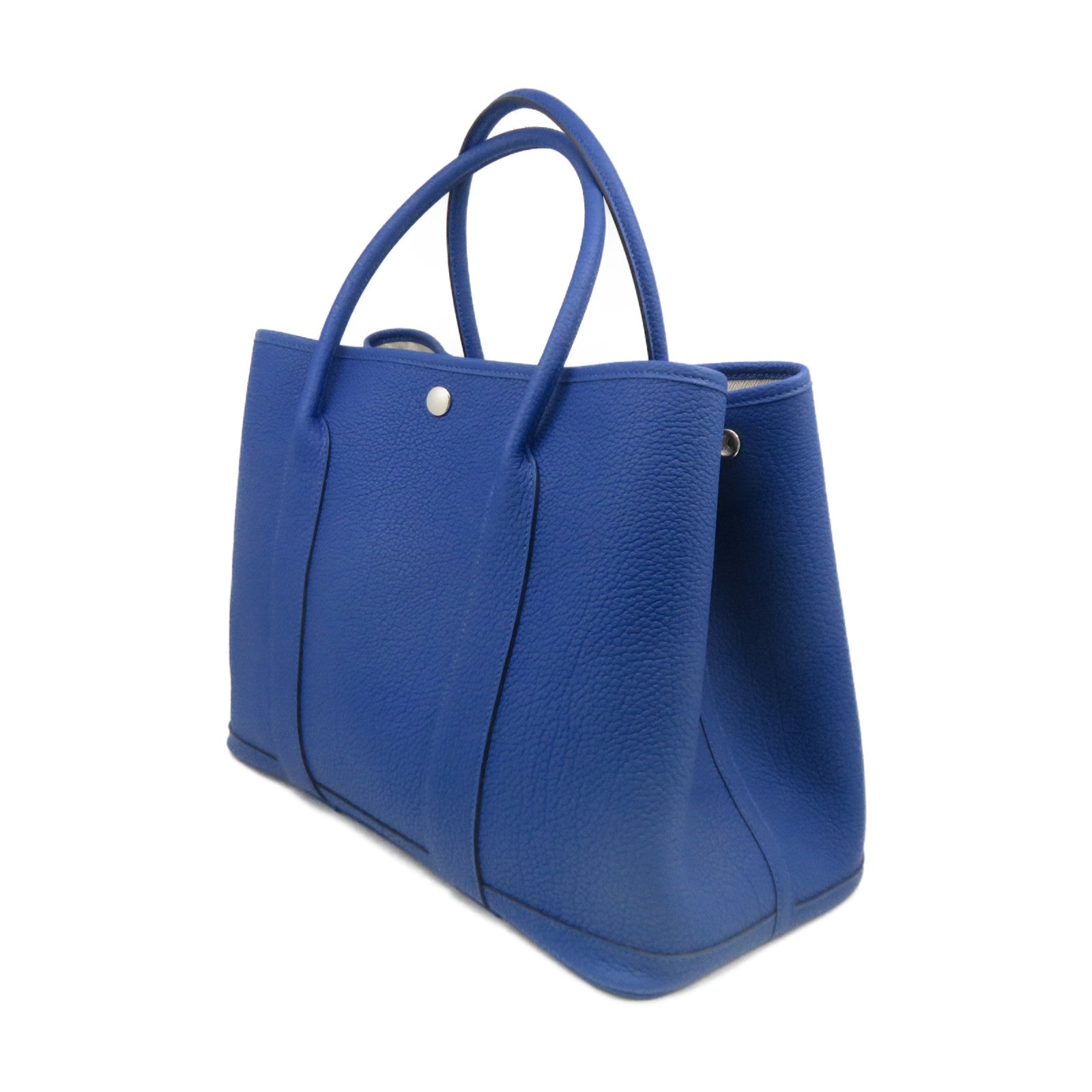 HERMES 【激減優惠】Negonda皮革GardenParty PM Hand Bag手挽袋TBlue France藍色色