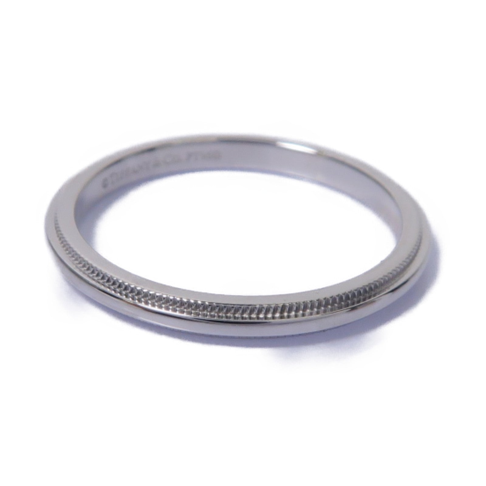 TIFFANY＆CO PT950鉑金Milg Rain Wedding Band Ring戒指US#8.25