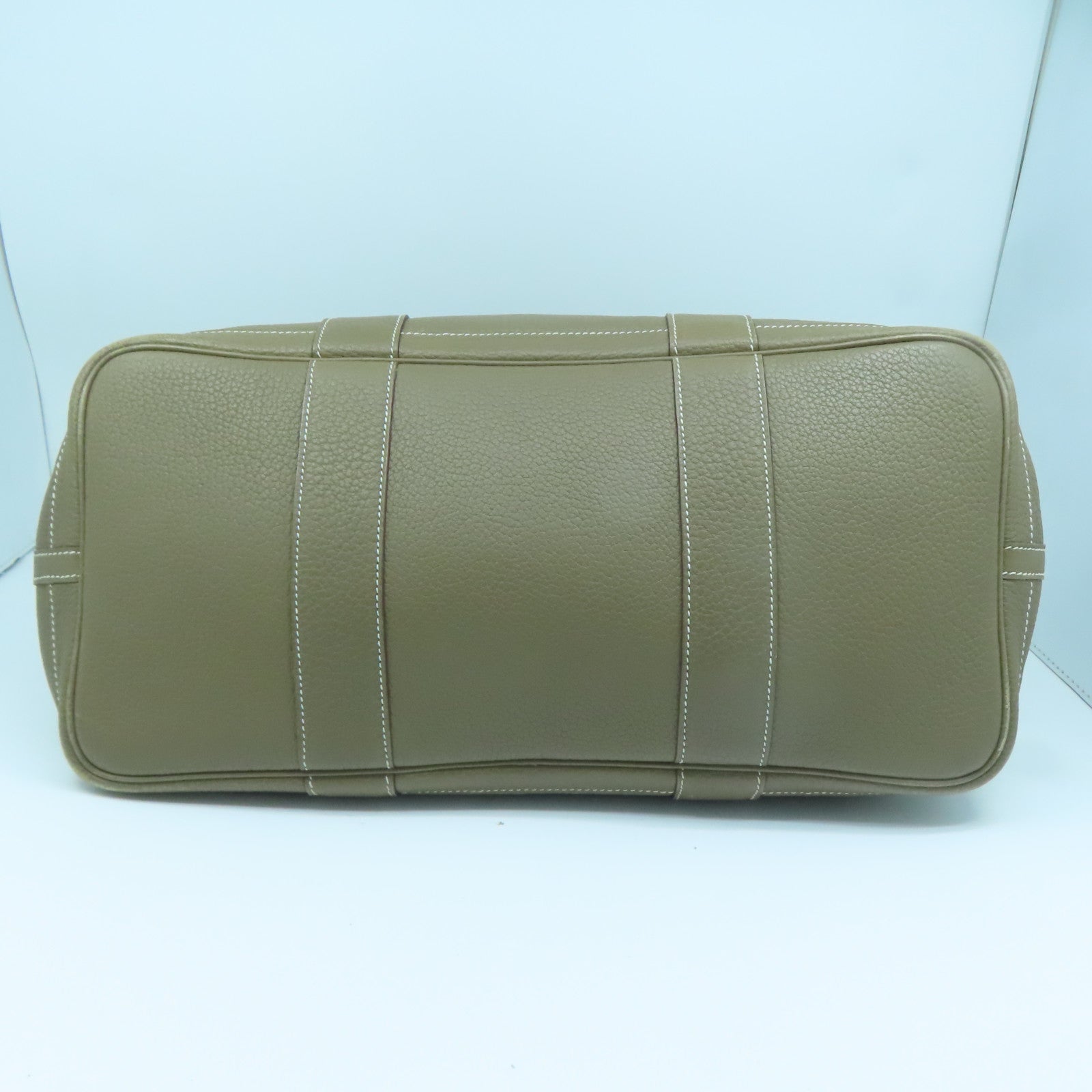 HERMES 【激減優惠】Negonda皮革Garden Party PM銀扣手挽袋大象灰