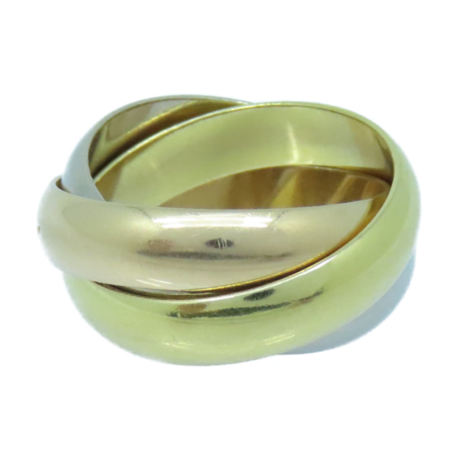 CARTIER 18K玫瑰金/黃金/白金Trinity戒指US#8/Cartier#57