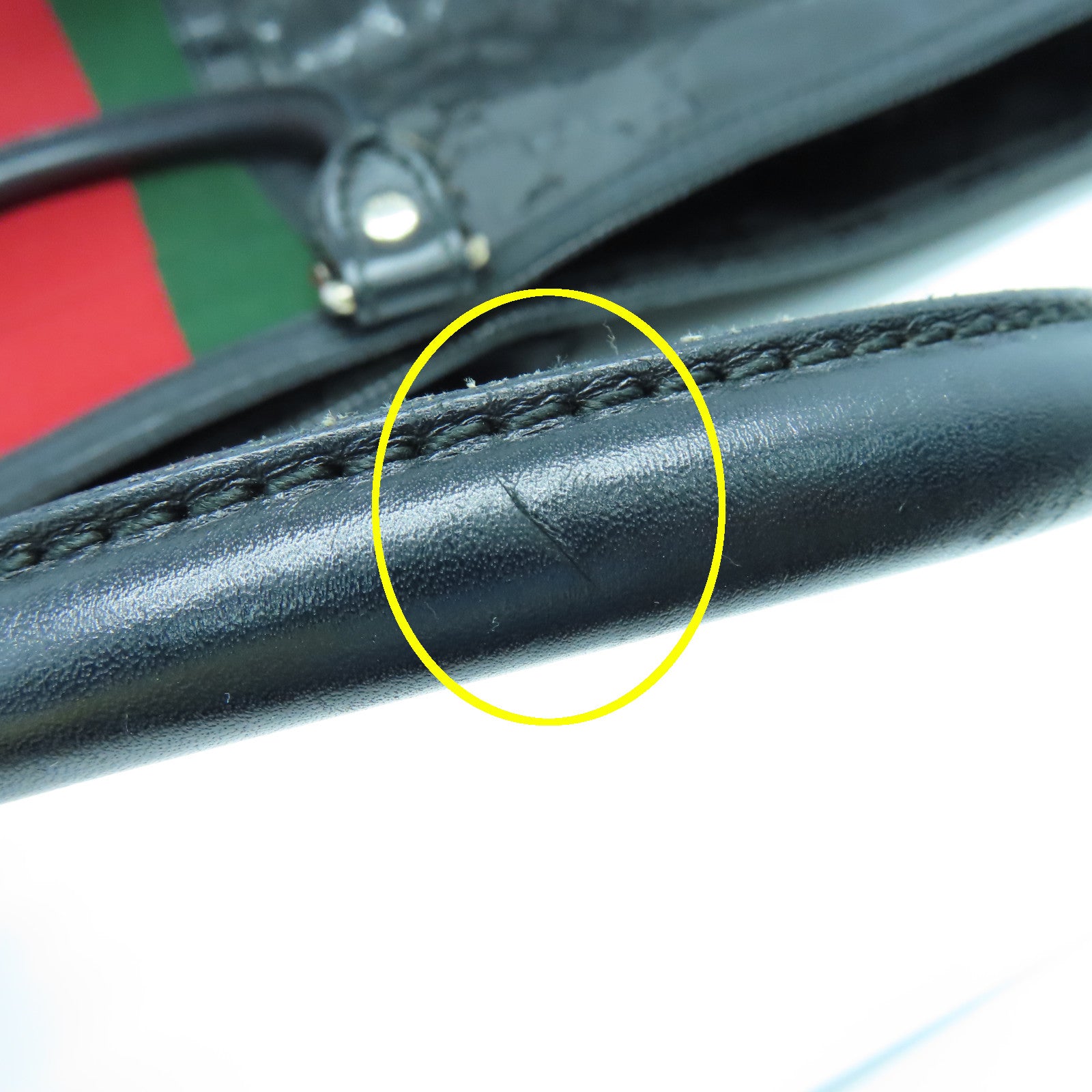 GUCCI 涂层帆布Imprime Monogram Web 500 Tote银扣手挽袋黑色