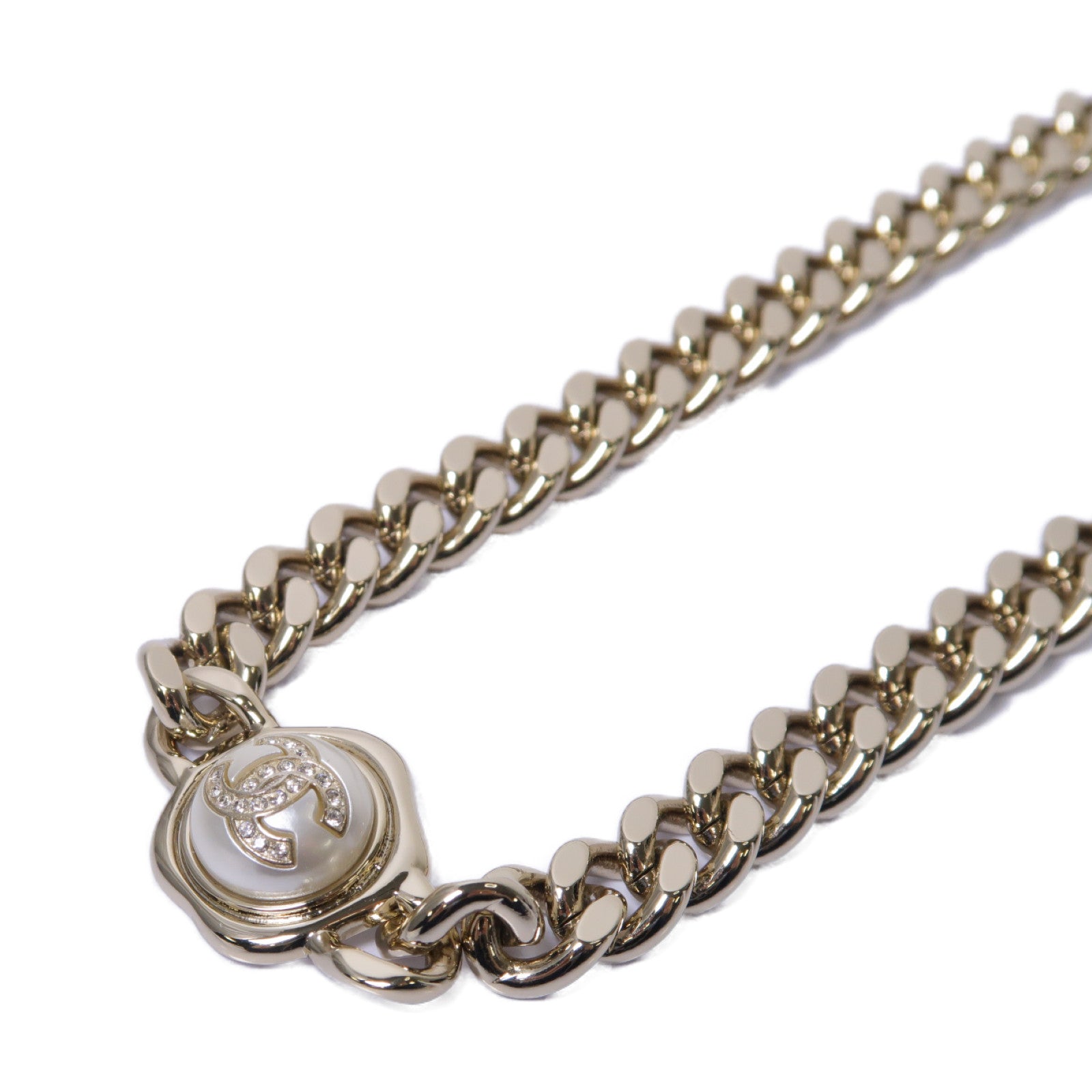 CHANEL PVC/金屬Necklace項鍊金色/白色