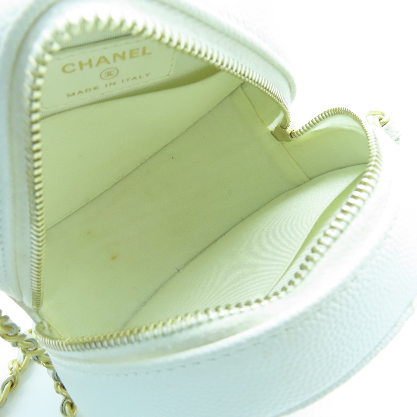 CHANEL 牛皮皮革2way Shoulder Bag金扣手挽肩背两用袋白色