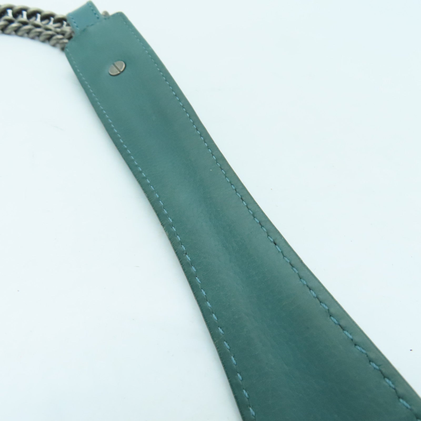 CHANEL Lingge cowhide leather 2.55 silver buckle shoulder bag green