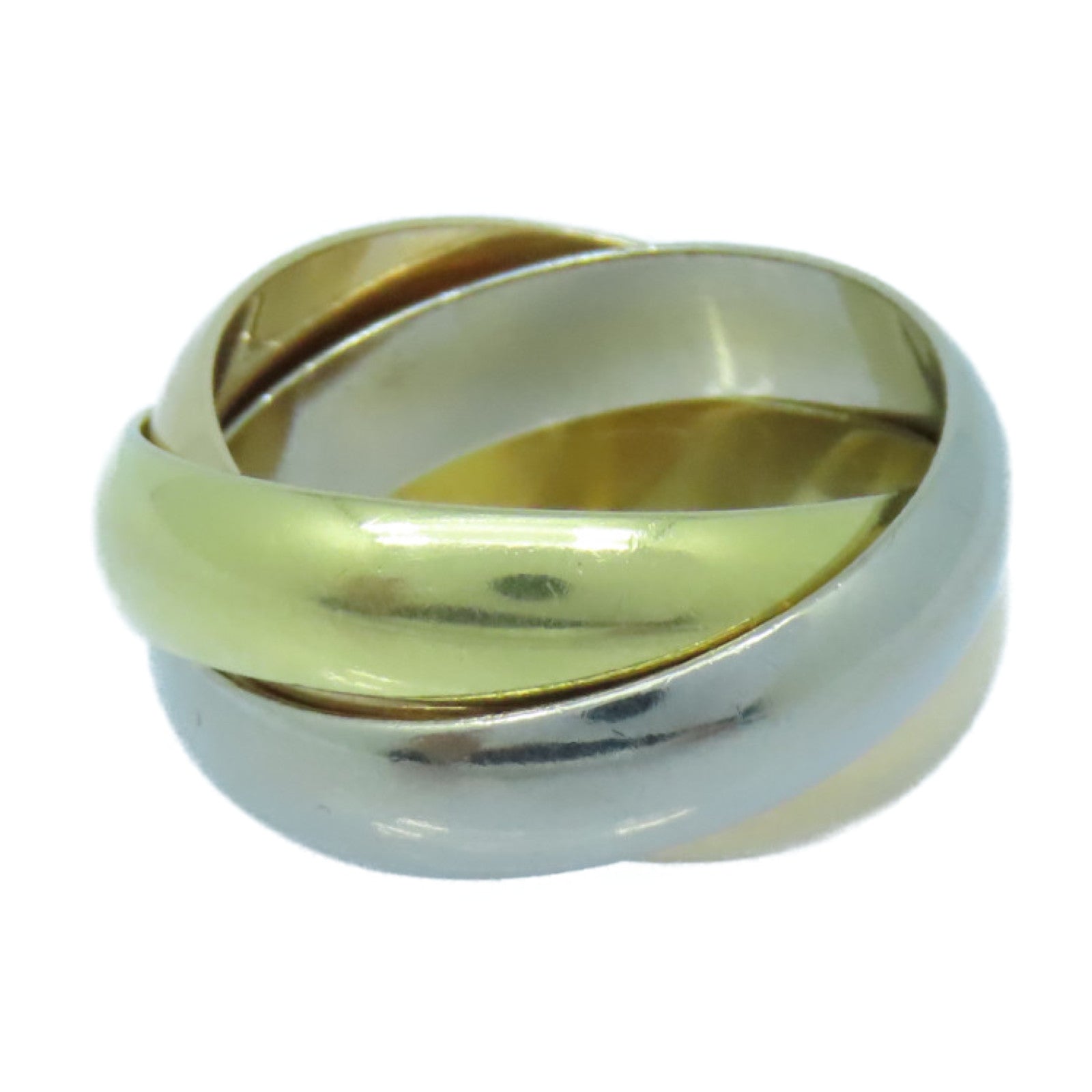CARTIER 18K玫瑰金/黃金/白金Trinity戒指US#8/Cartier#57