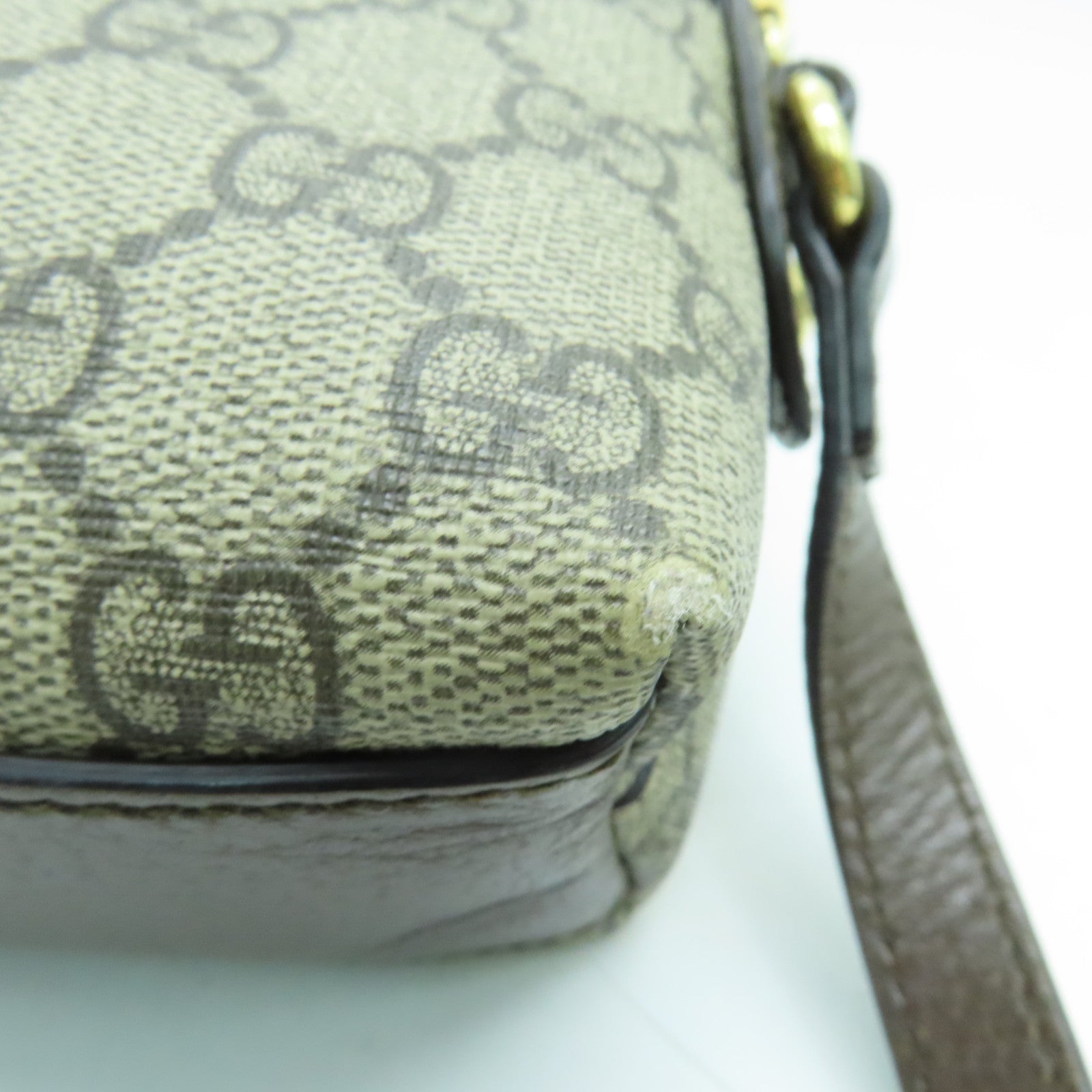 GUCCI 塗層帆布Ophidia GG Bag金扣肩背袋啡色
