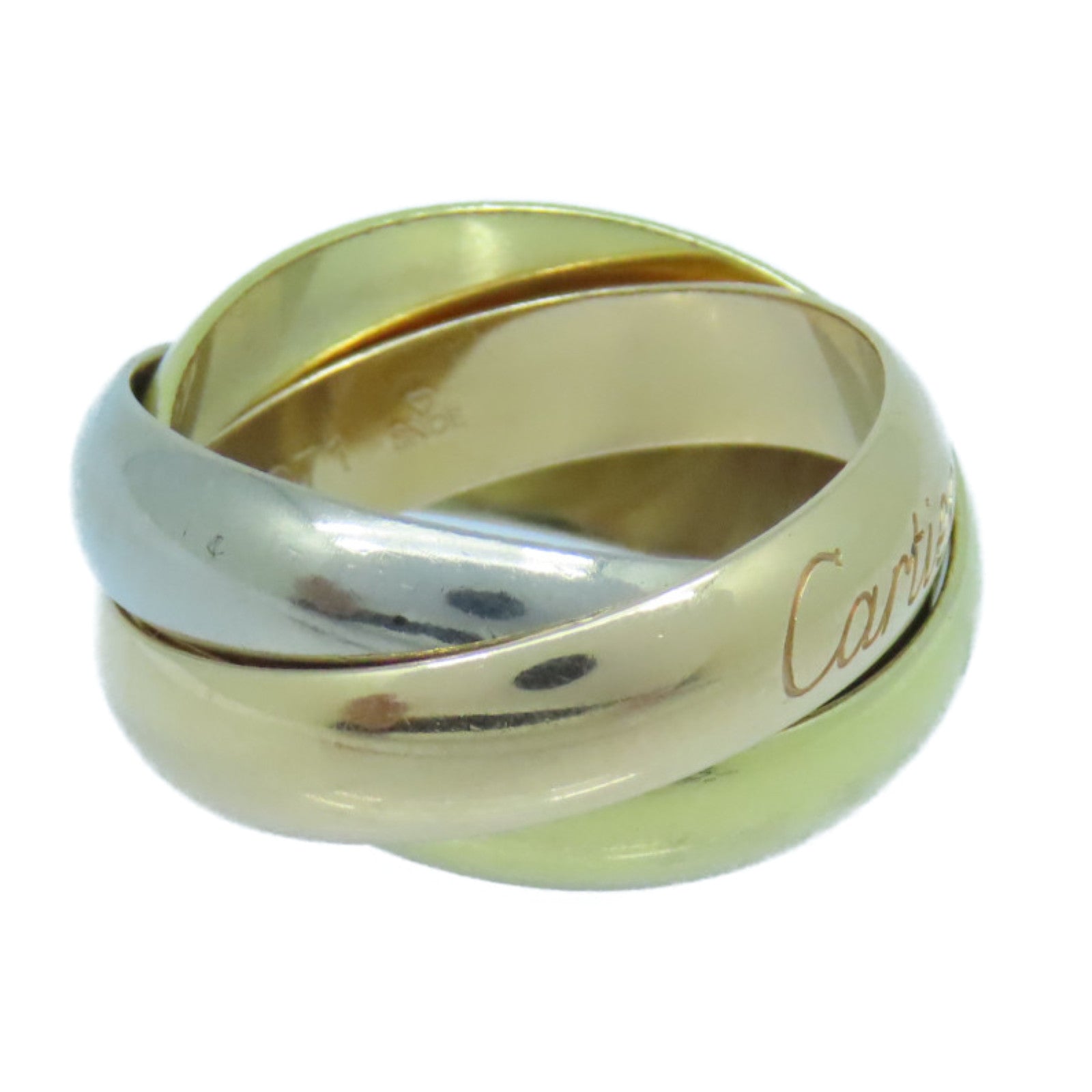 CARTIER 18K玫瑰金/黃金/白金Trinity戒指US#8/Cartier#57