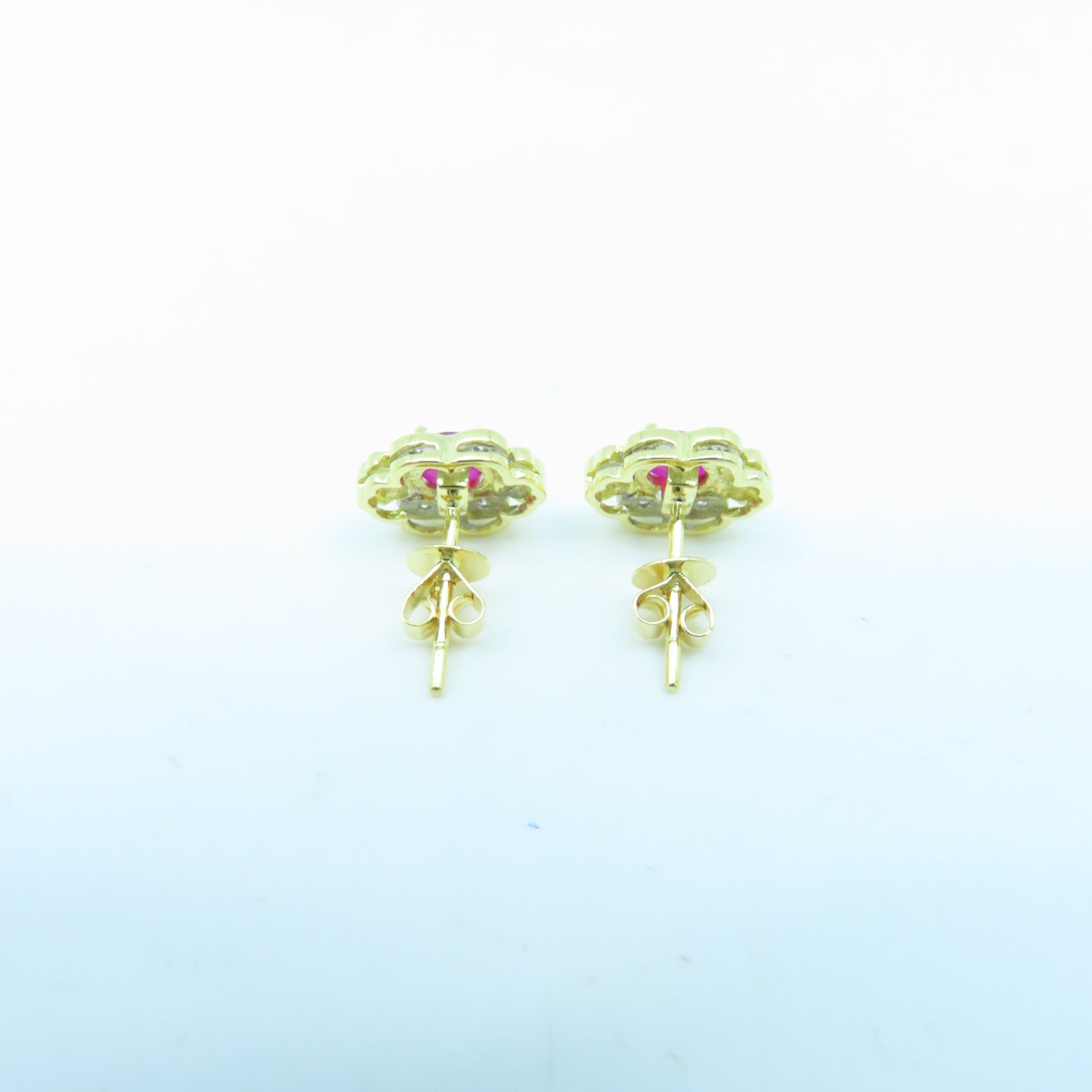 JEWELRY 18K Gold Ruby Earrings 2.8g Ruby Earrings