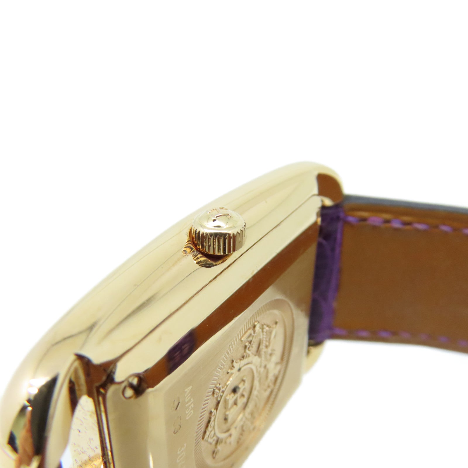 HERMES 18K黃金/鱷魚皮革帶/鑽石Cape Cod Watch自動機芯手錶貝殼色/金色