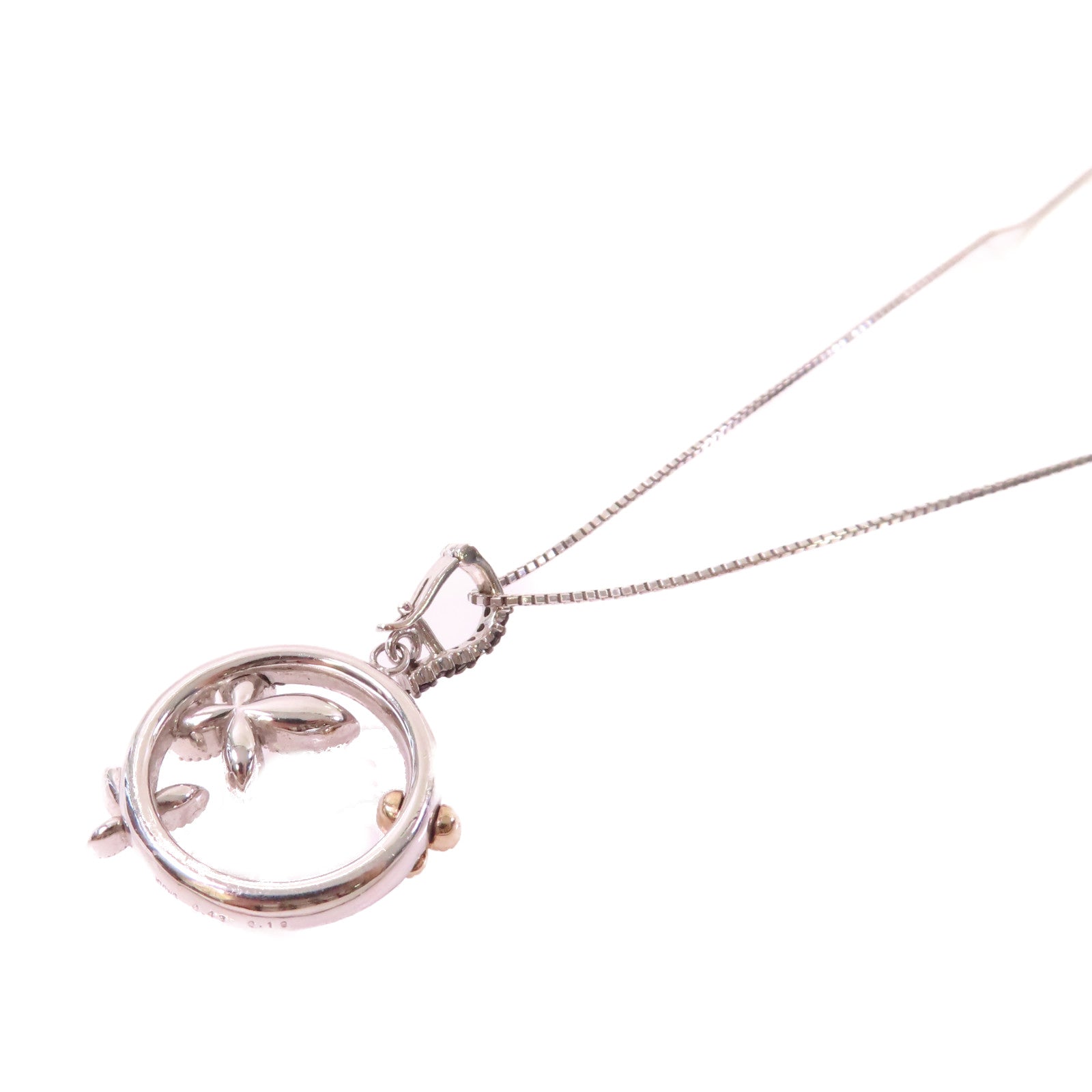 JEWELRY 18K白金/黃金Diamond Necklace 0.43ct/0.19ct鑽石項鏈黑色/銀色/金色