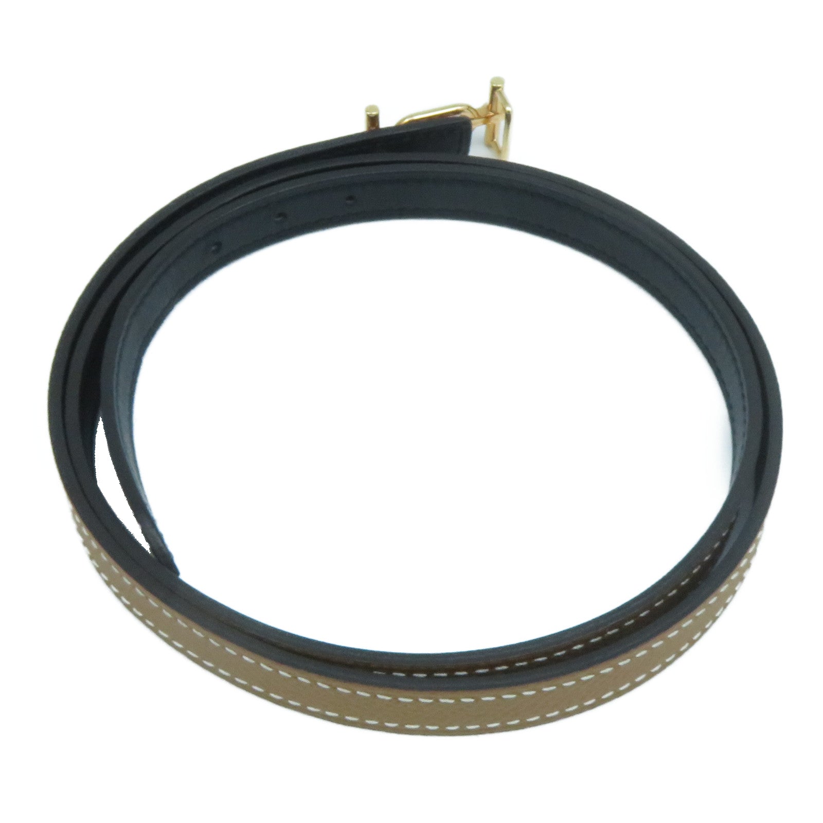 HERMES Epsom皮革Belt 75cm金扣皮帶Gold經典駝色