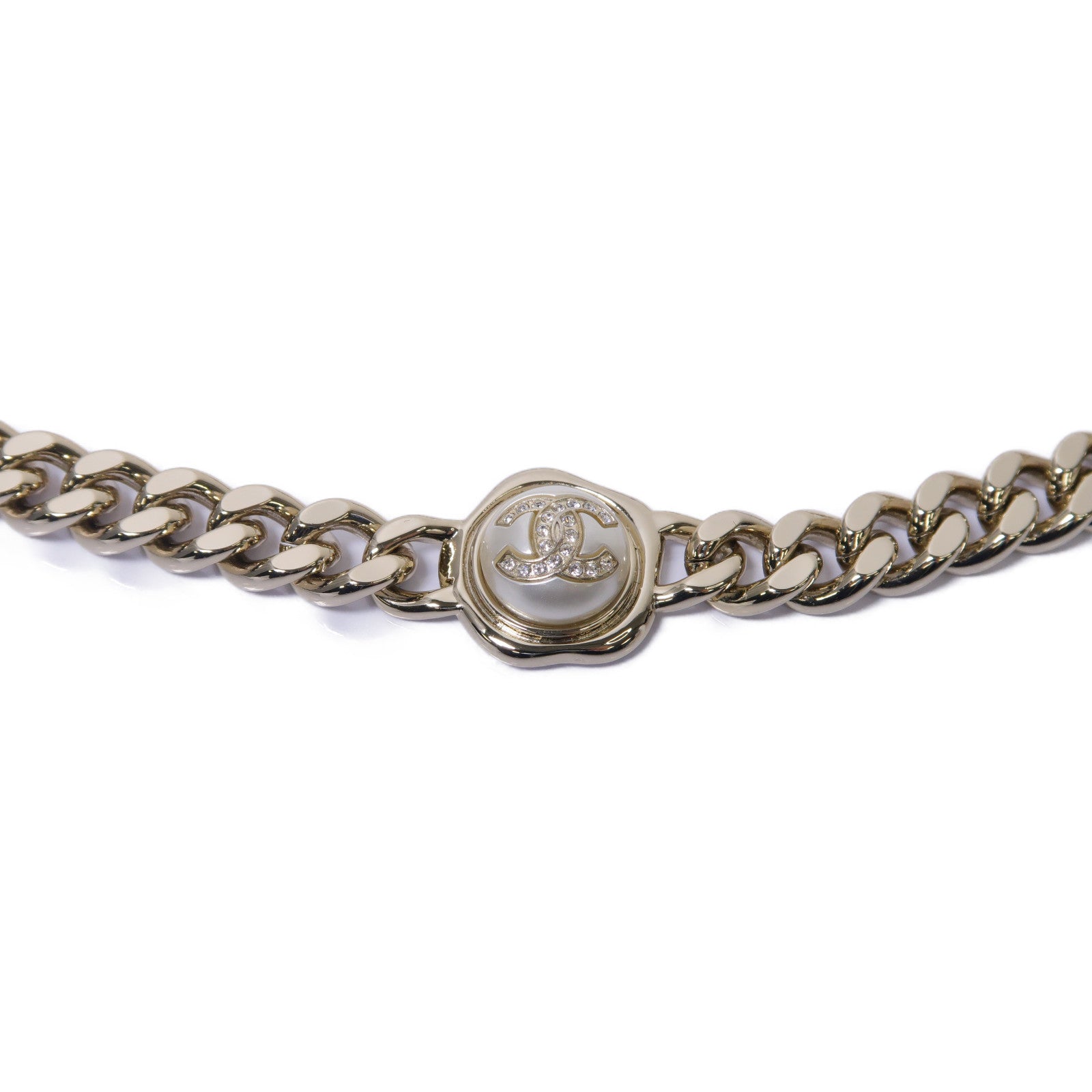 CHANEL PVC/金屬Necklace項鍊金色/白色