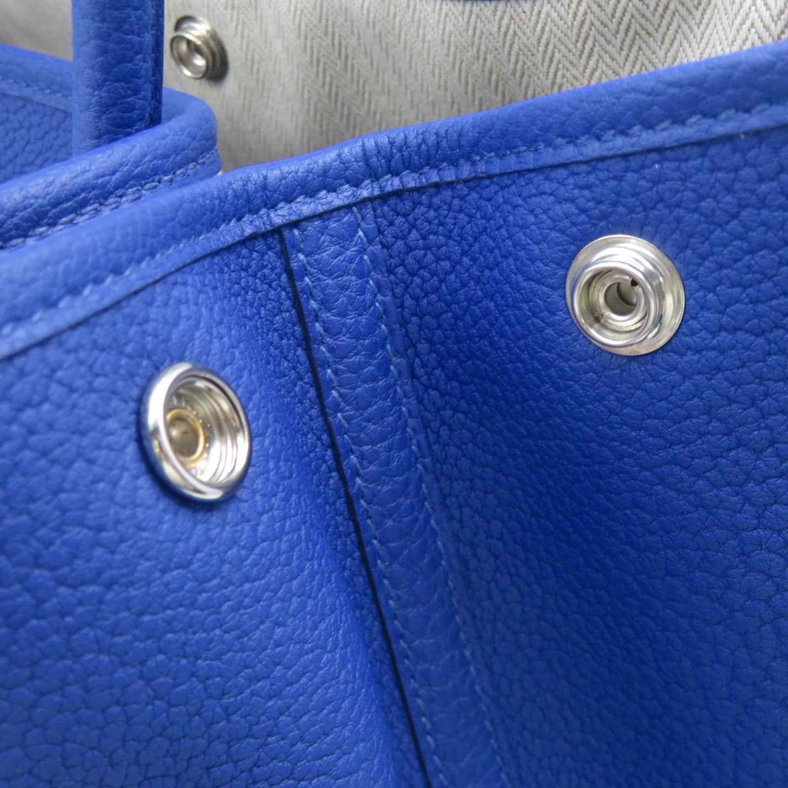 HERMES 【激減優惠】Negonda皮革GardenParty PM Hand Bag手挽袋TBlue France藍色色