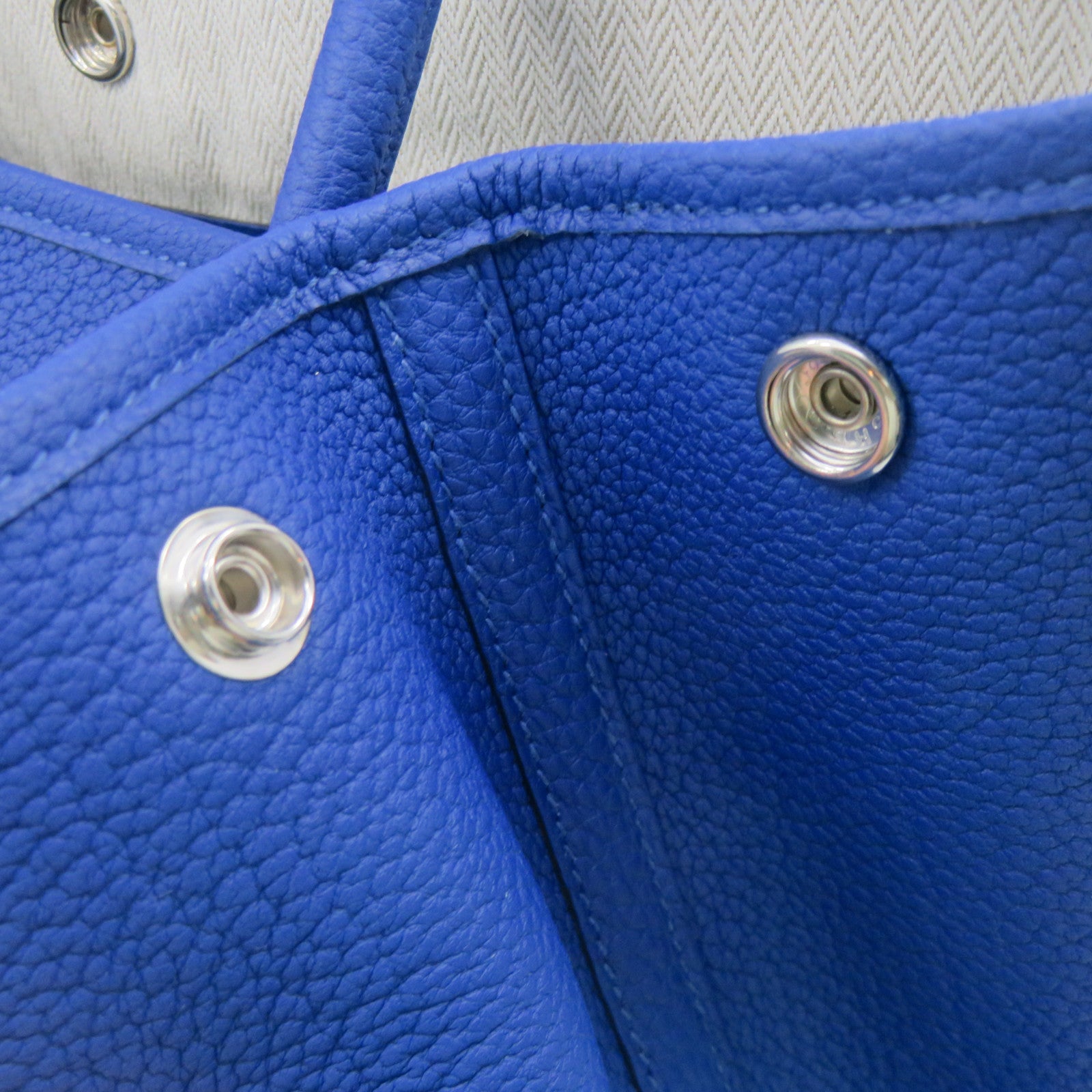 HERMES 【激減優惠】Negonda皮革GardenParty PM Hand Bag手挽袋TBlue France藍色色