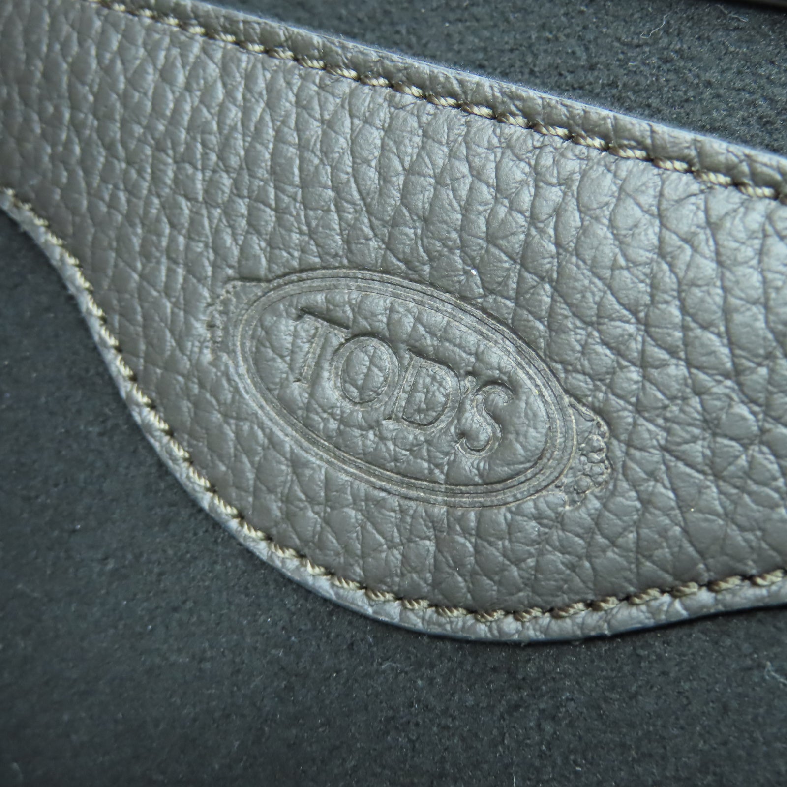TOD’S 牛皮皮革Tote Bag銀扣手挽袋灰色