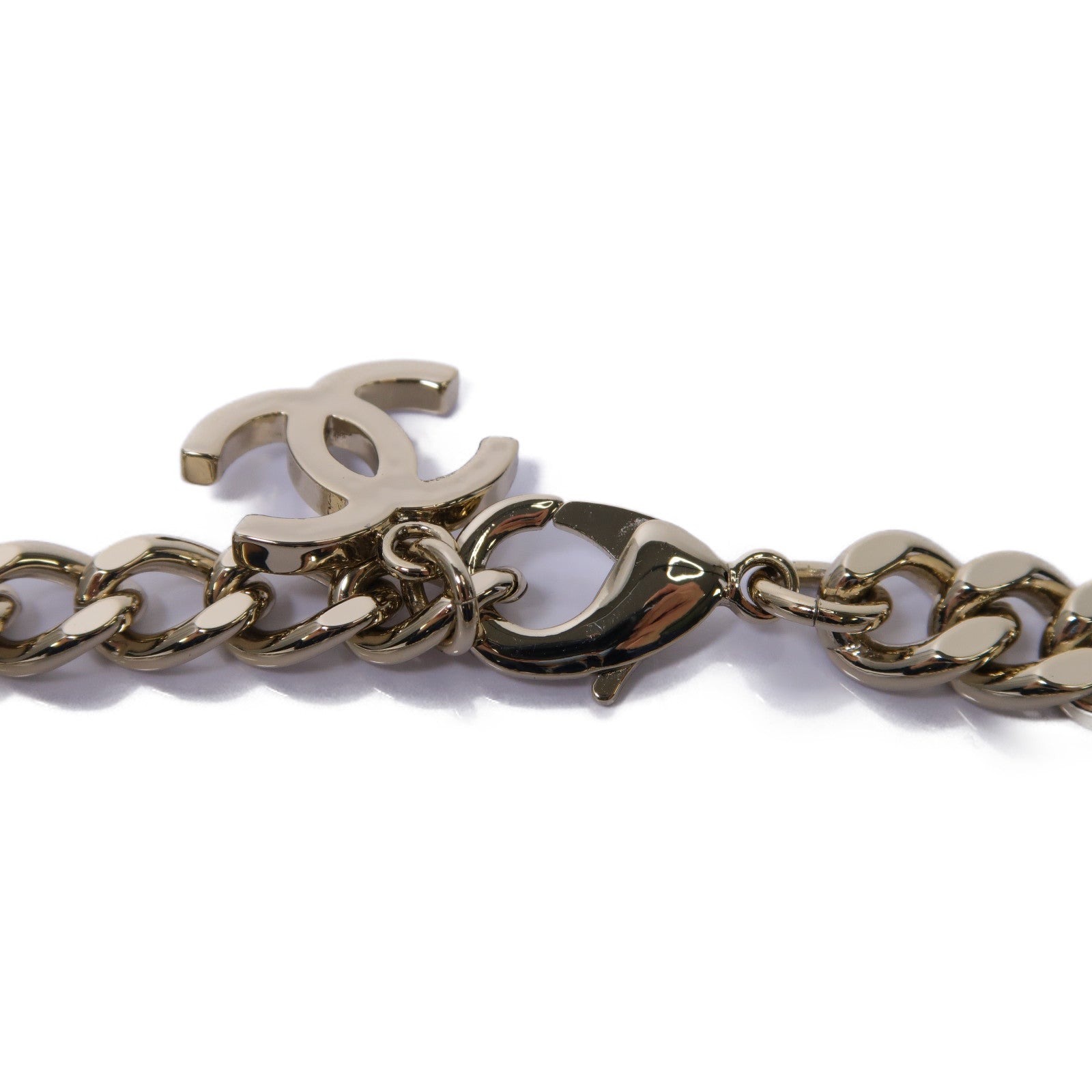 CHANEL PVC/金屬Necklace項鍊金色/白色