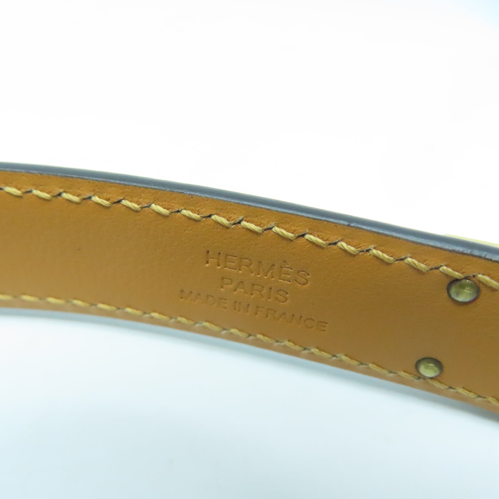HERMES Epsom皮革Kelly Belt金扣皮帶黑色