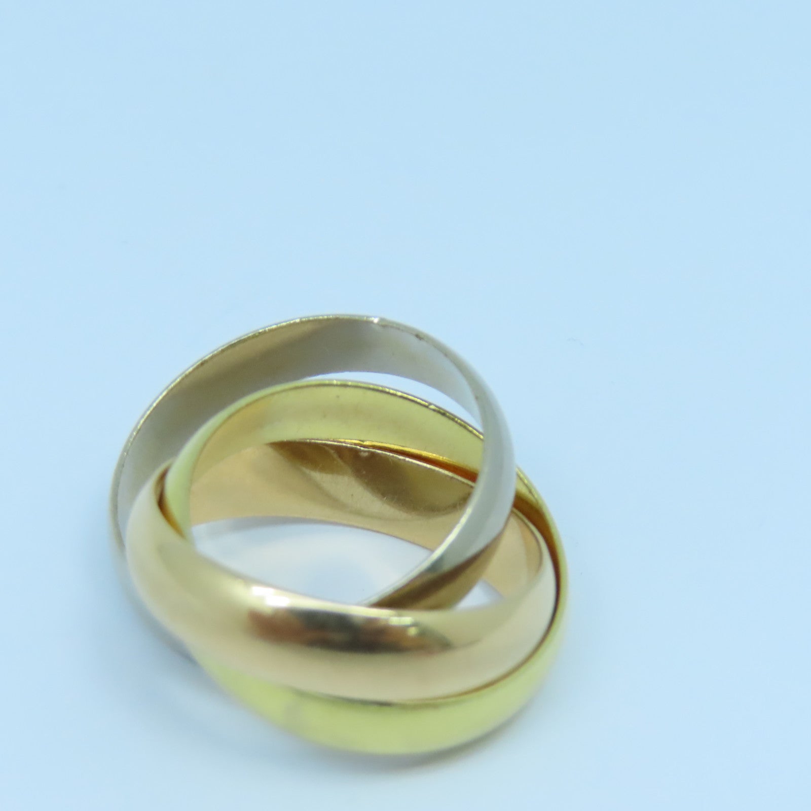 CARTIER 18K玫瑰金/黃金/白金Trinity戒指US#8/Cartier#57
