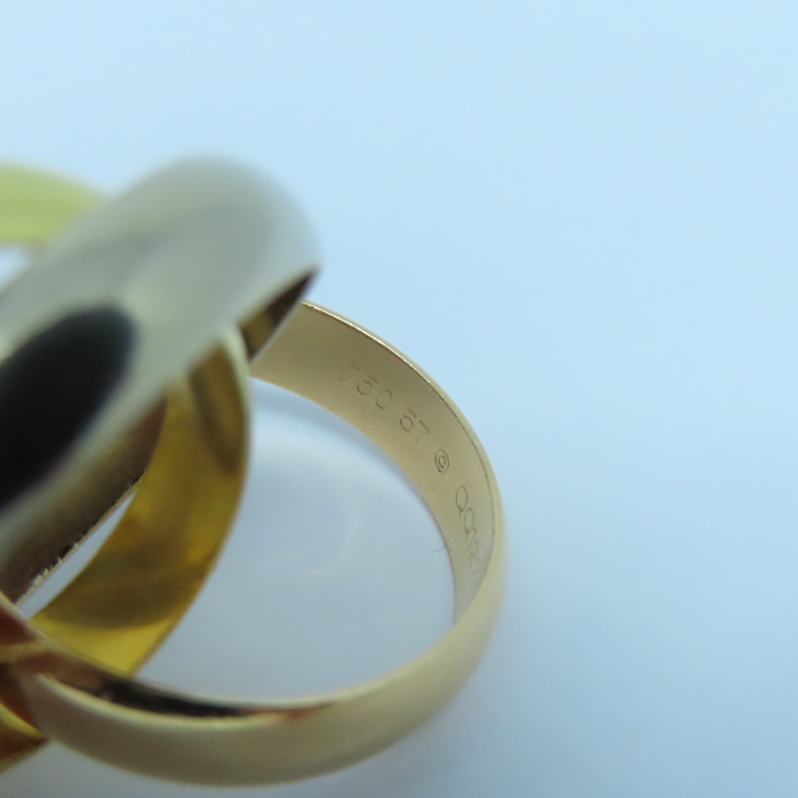 CARTIER 18K玫瑰金/黃金/白金Trinity戒指US#8/Cartier#57