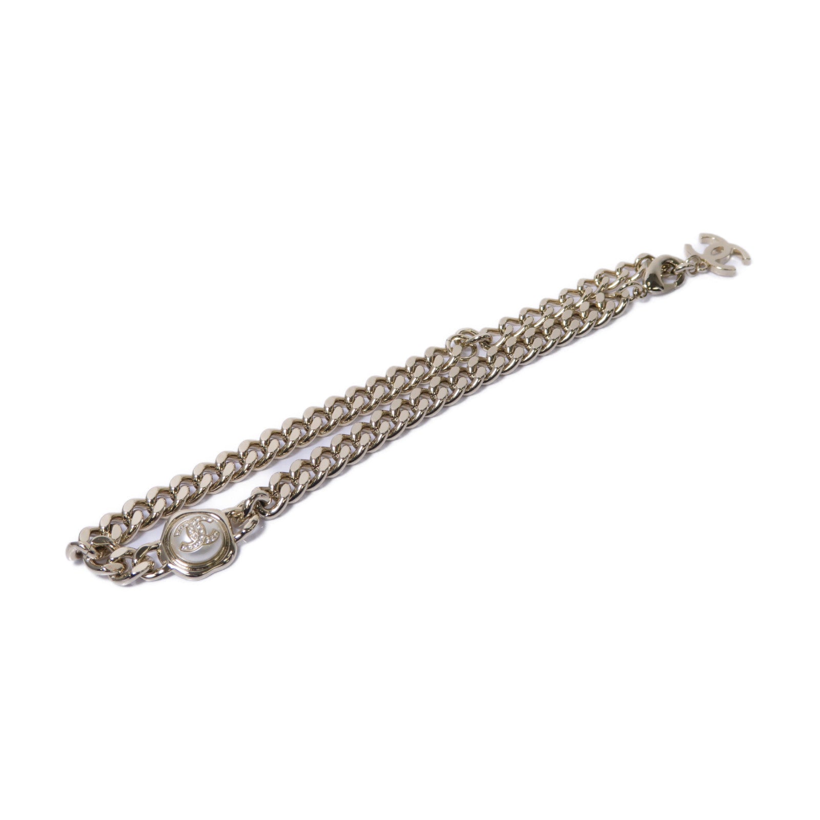 CHANEL PVC/金屬Necklace項鍊金色/白色