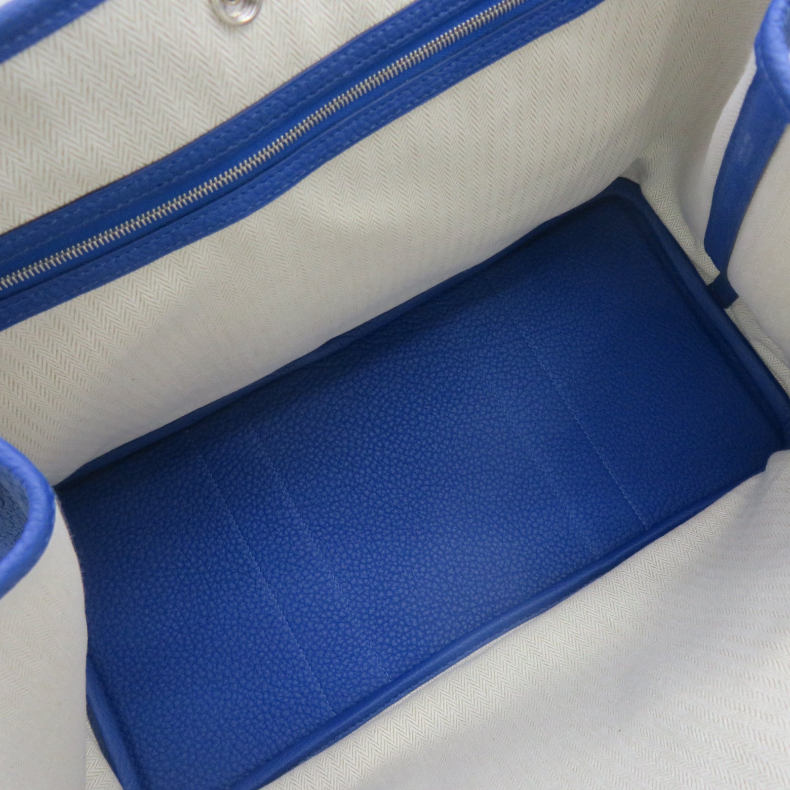 HERMES 【激減優惠】Negonda皮革GardenParty PM Hand Bag手挽袋TBlue France藍色色
