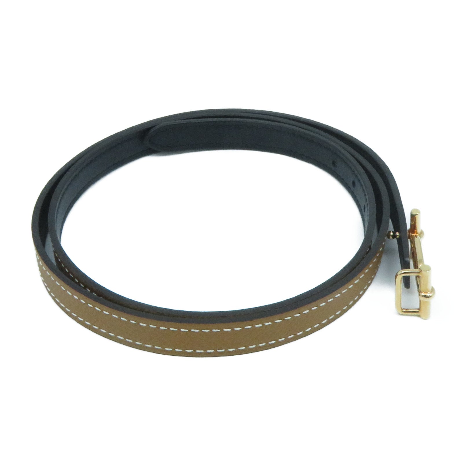 HERMES Epsom皮革Belt 75cm金扣皮帶Gold經典駝色